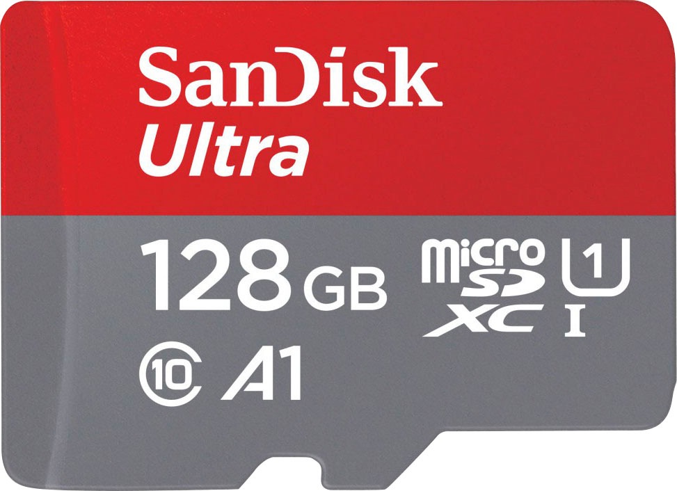 SANDISK Speicherkarte "Ultra microSDXC", 128 GB, grau, Speicherkarten, Adapter