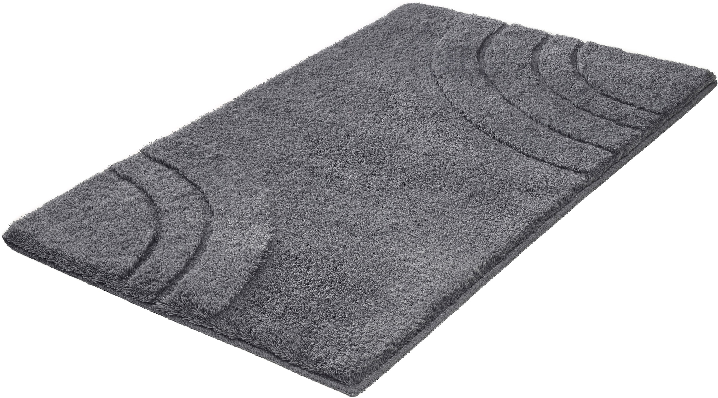 Kleine Wolke ""Saturn", Badvorleger, Badezimmer Teppich" Höhe 25 mm rutschhemmend beschichtet fußbodenheizungsgeeignet Badteppich, Uni Farben, modernes Design, Hoch-Tief Effekt