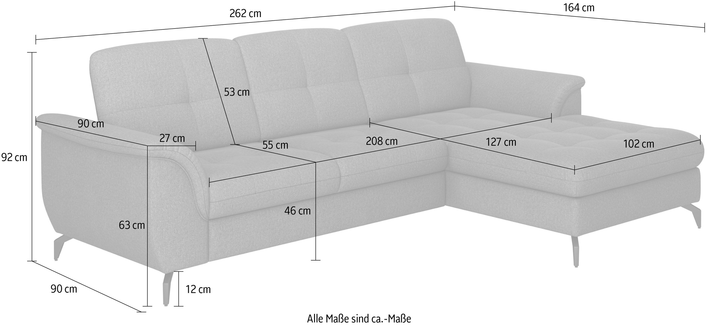 sit&more Ecksofa »Zora« wahlweise mit Bettfunktion und Bettkasten