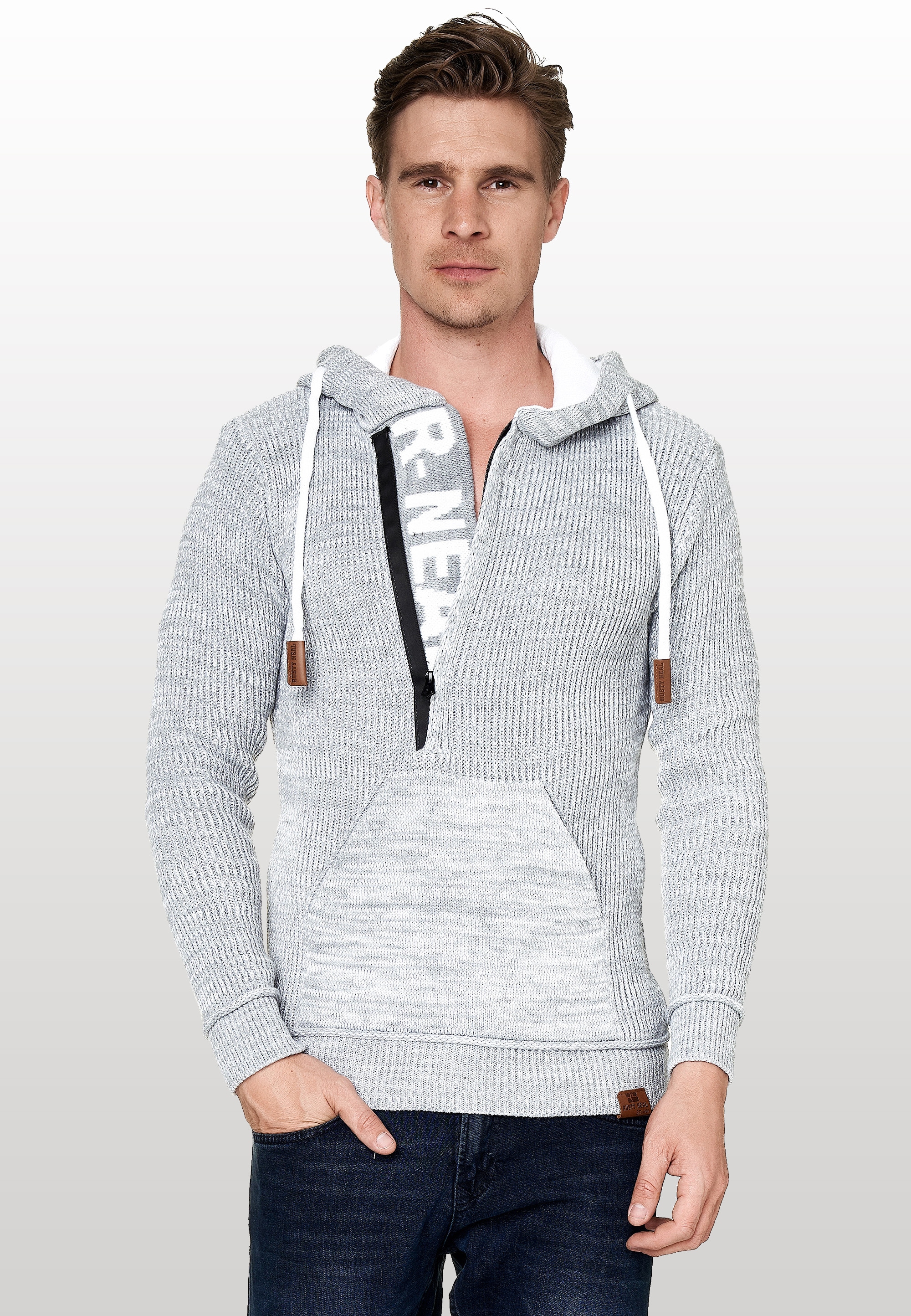 Rusty Neal Kapuzensweatshirt, mit stylischem Ausschnitt