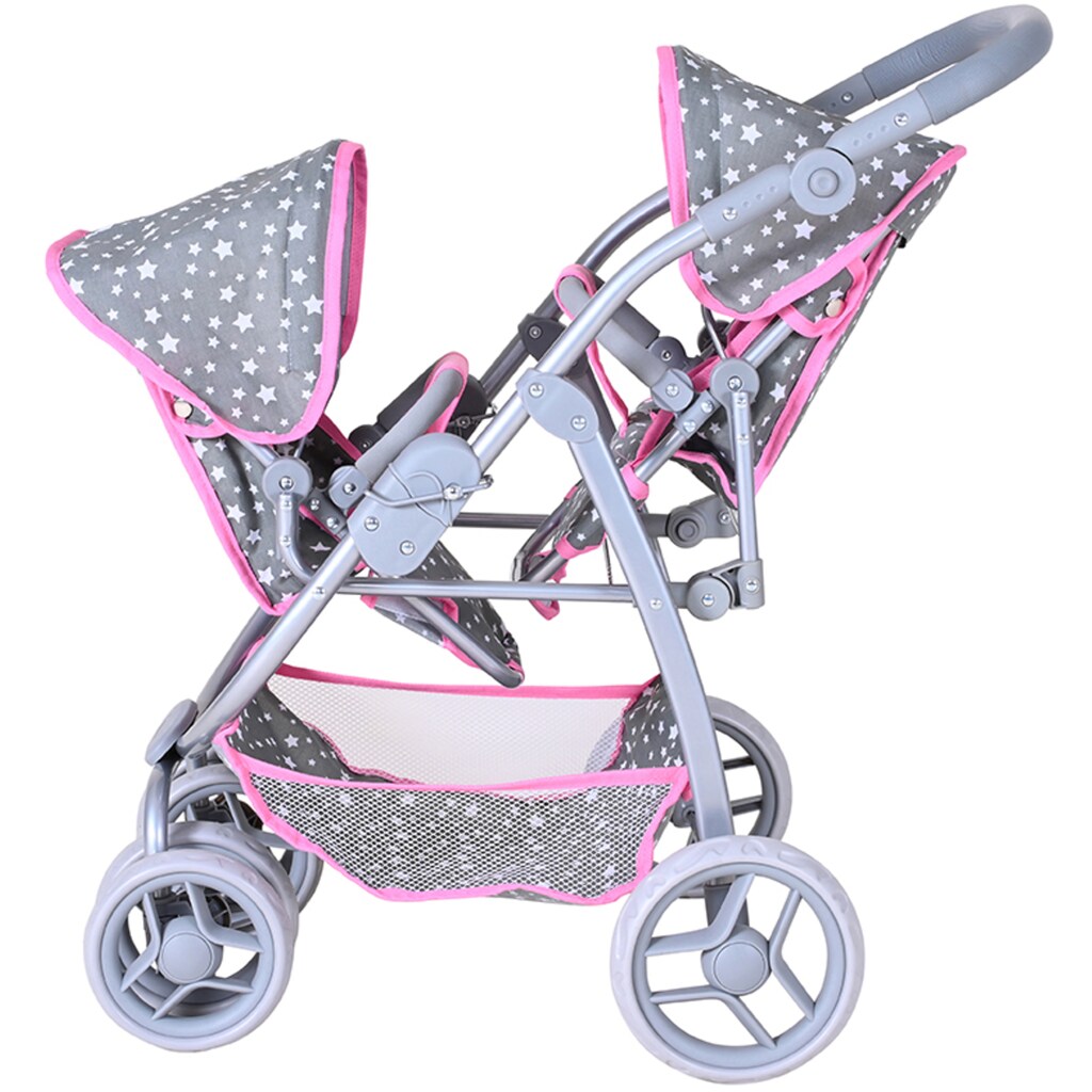 Knorrtoys® Puppen-Zwillingsbuggy »Milo - Star Grey«