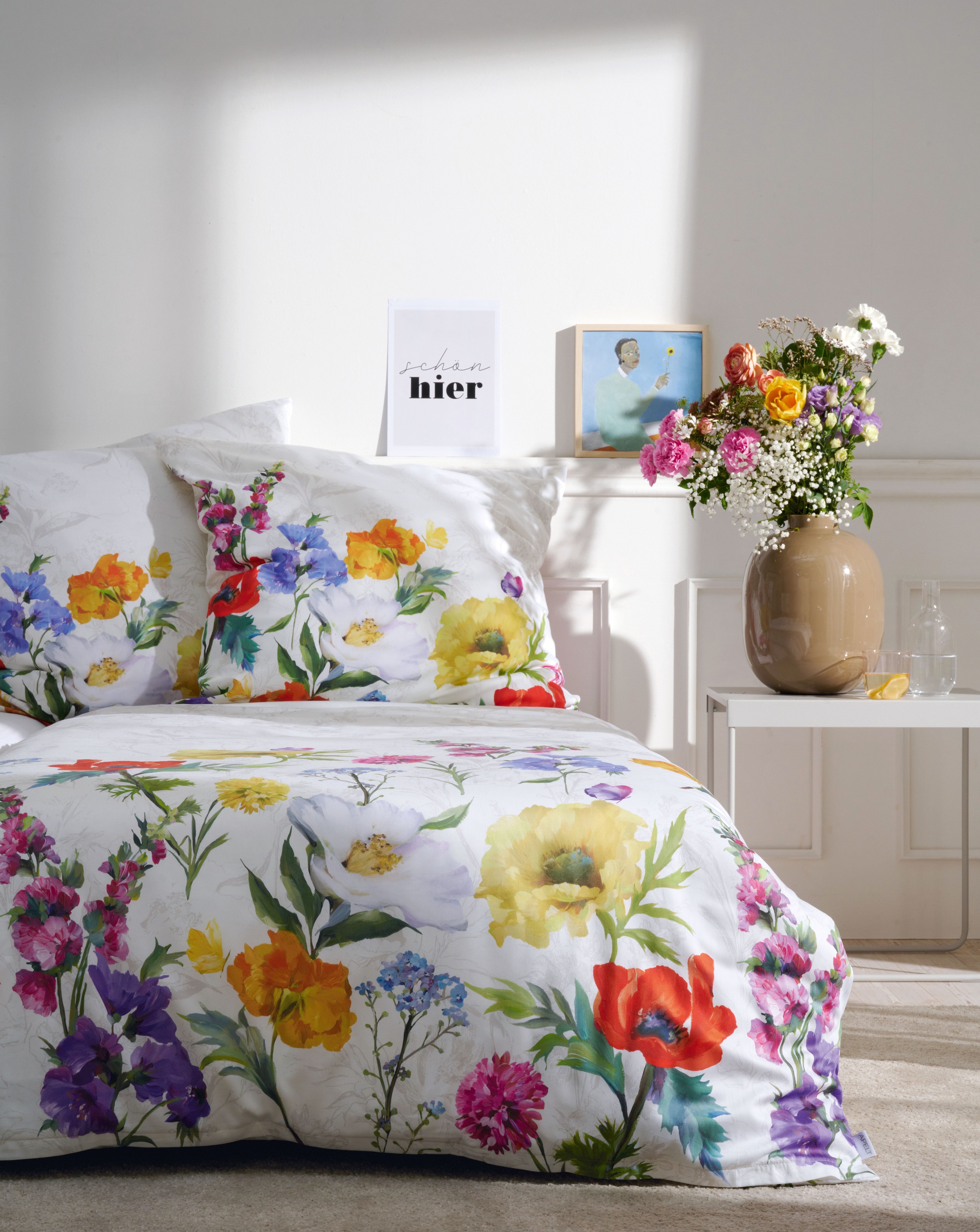 APELT Bettwäsche »Fiora« 2 tlg. Bettwäsche-Set mit Reißverschluss, Baumwoll-Satin, Digitaldruck