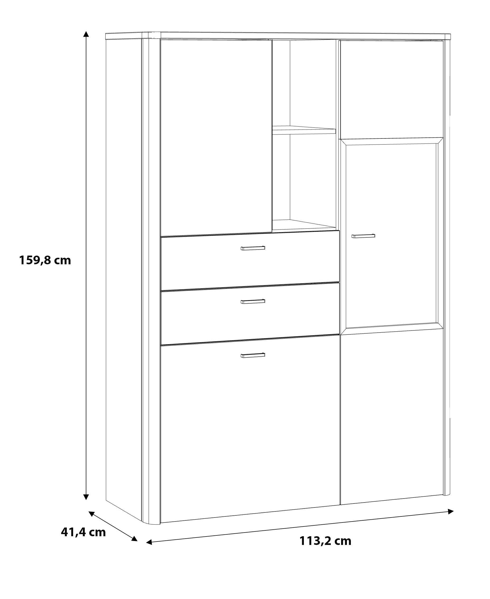 FORTE Highboard »Leokadia«, Breite ca. 113 cm