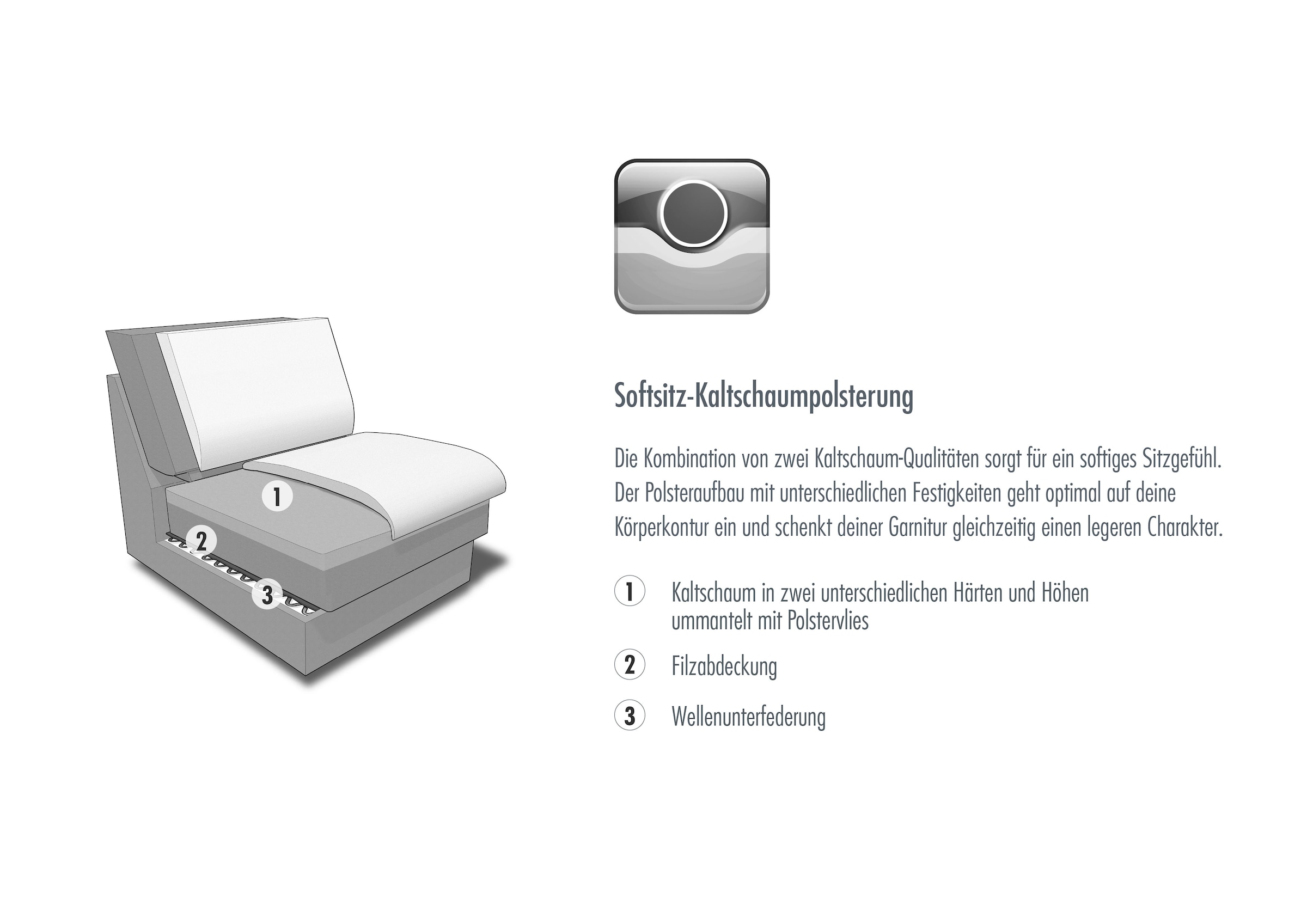 Die PlanBar Big-Sofa »MP-IN23149«, Kaltschaumpolsterung mit SoftSitz, Lose Rückenkissen