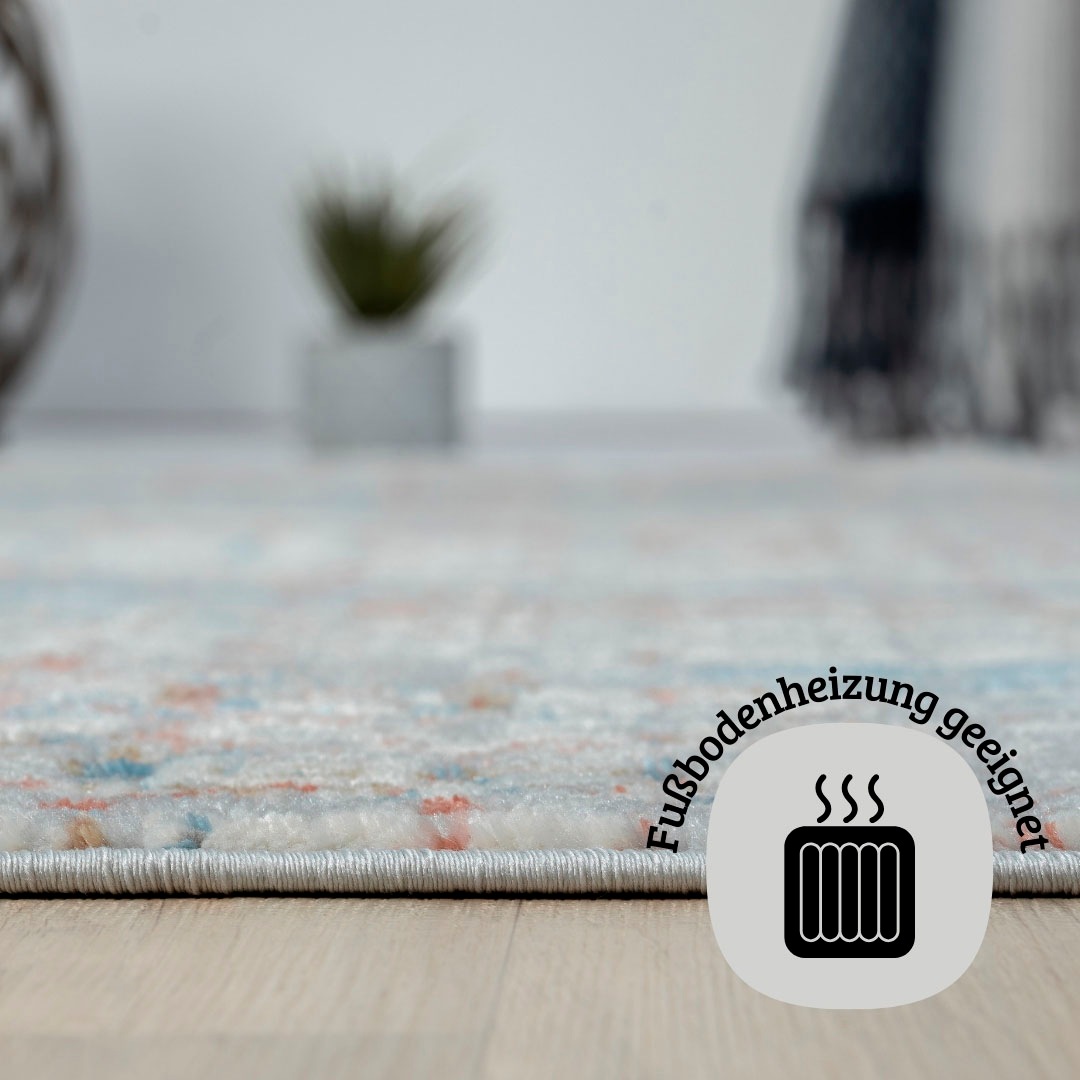 my home Teppich »Myrah«, rund, 8 mm Höhe, Kurzflor, modernes Design, pflegeleicht, Wohnzimmer