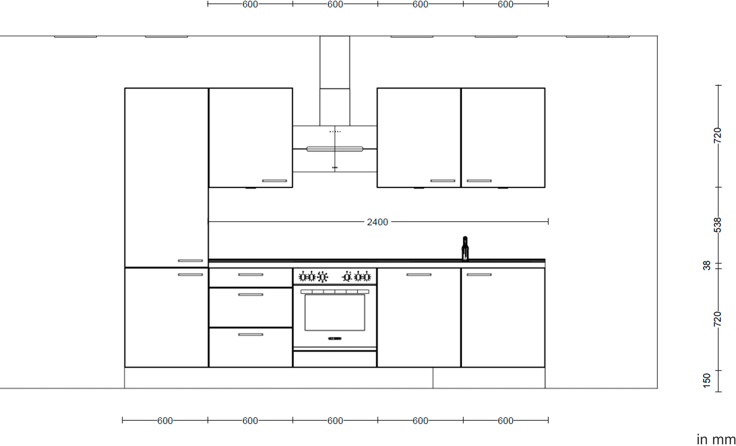nobilia® Küchenzeile »"Structura II"«, vormontiert, Ausrichtung wählbar, Breite 300 cm, wahlw. mit E-Geräten