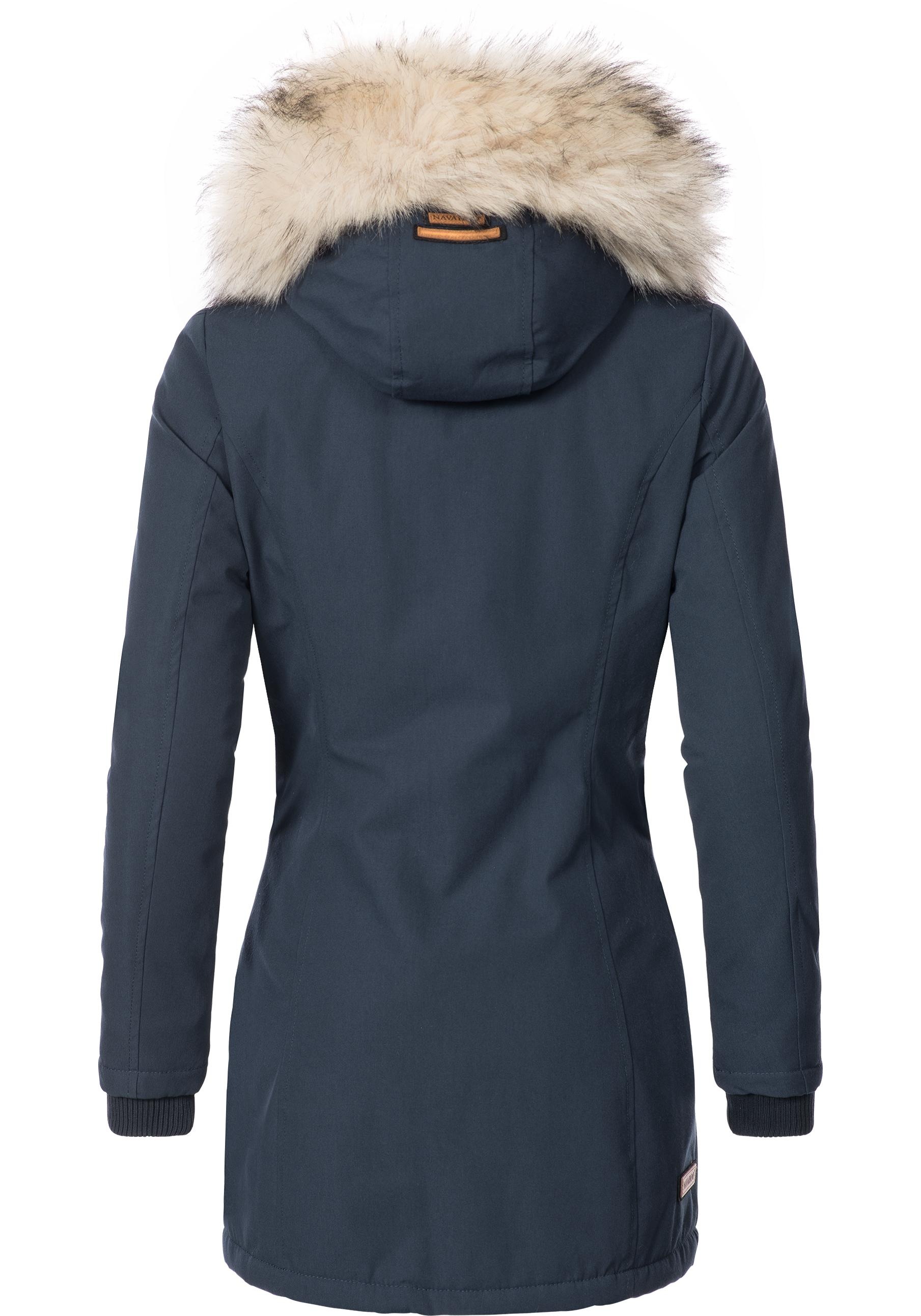 Navahoo Wintermantel »Cristal«, stylischer Damen Winterparka mit Kunstfell-Kapuze