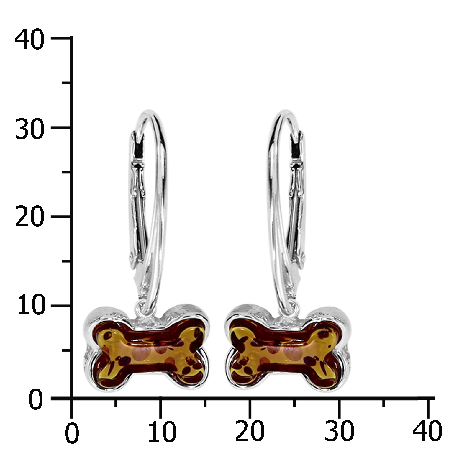 OSTSEE-SCHMUCK Paar Ohrhänger »- Knochen - Silber 925/000 - Bernstein«