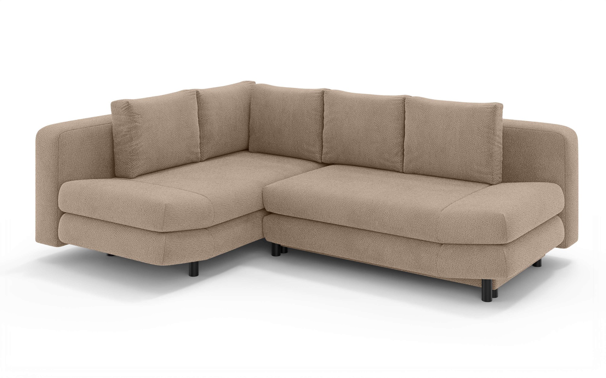 Home affaire Ecksofa »LENNARA Schlafsofa mit Bettkasten, Maße B/T/H: 234/179/85 cm«, L-Form mit Ottomane rechts/links, mit Wellenunterfederung