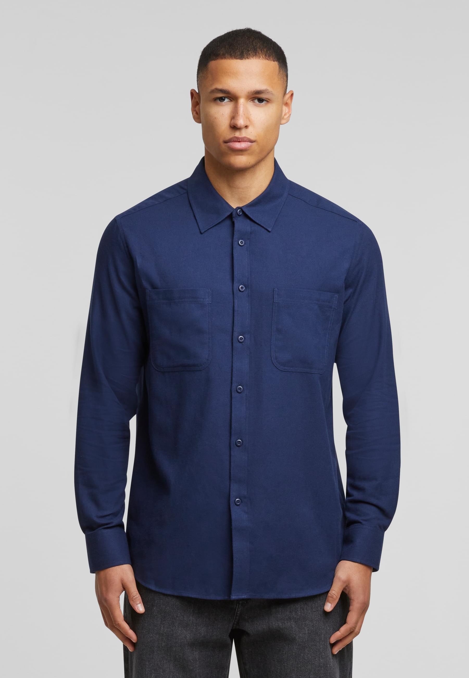 URBAN CLASSICS Langarm-Poloshirt »Urban Classics Herren Flanell Shirt«, (1 tlg.)