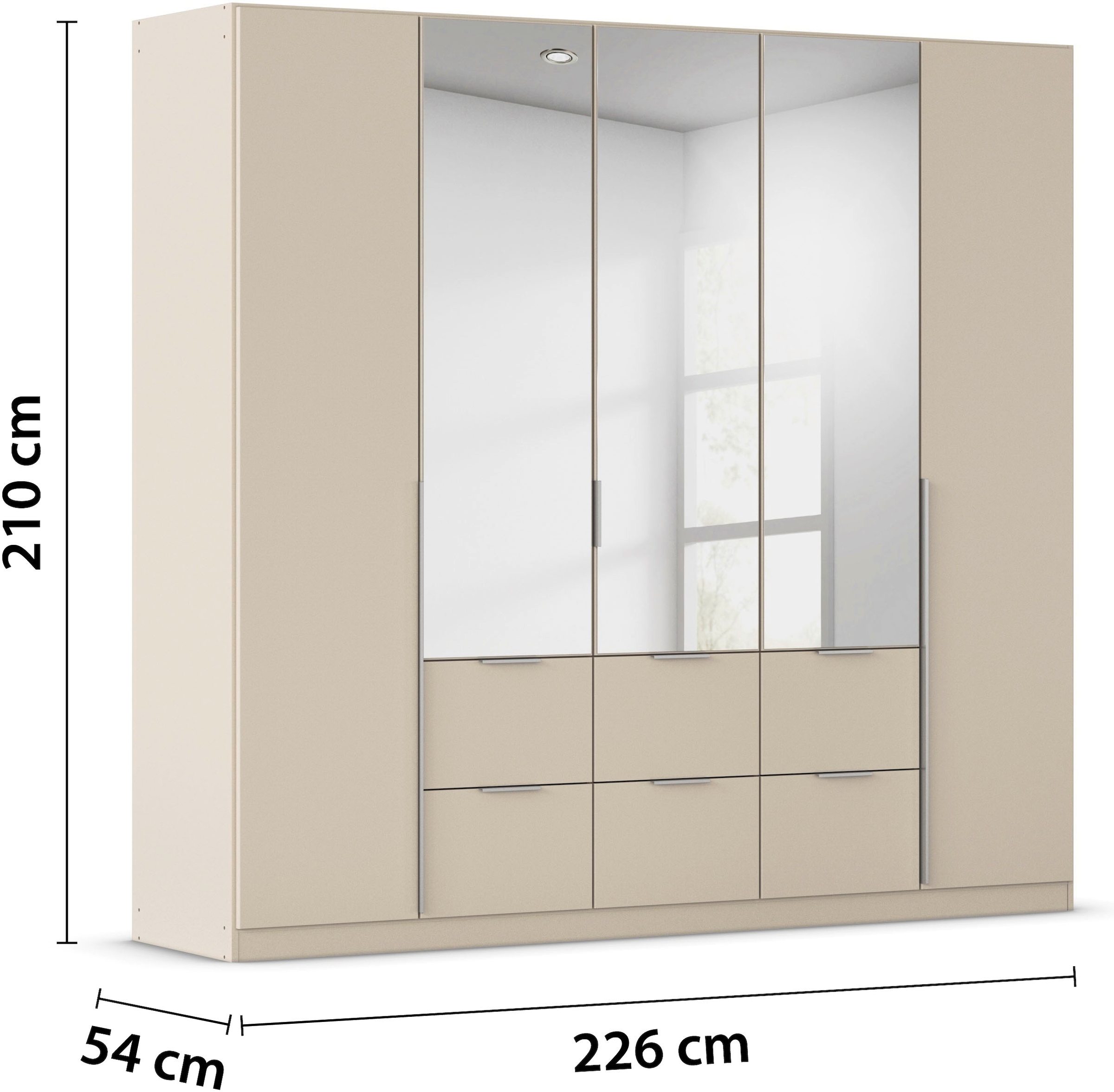 rauch Drehtürenschrank »Kleiderschrank Schrank Garderobe AGORDO mit Dekor- oder Hochglanzfront«, mit Außenschubkästen, in 6 Breiten und 2 Höhen MADE IN GERMANY