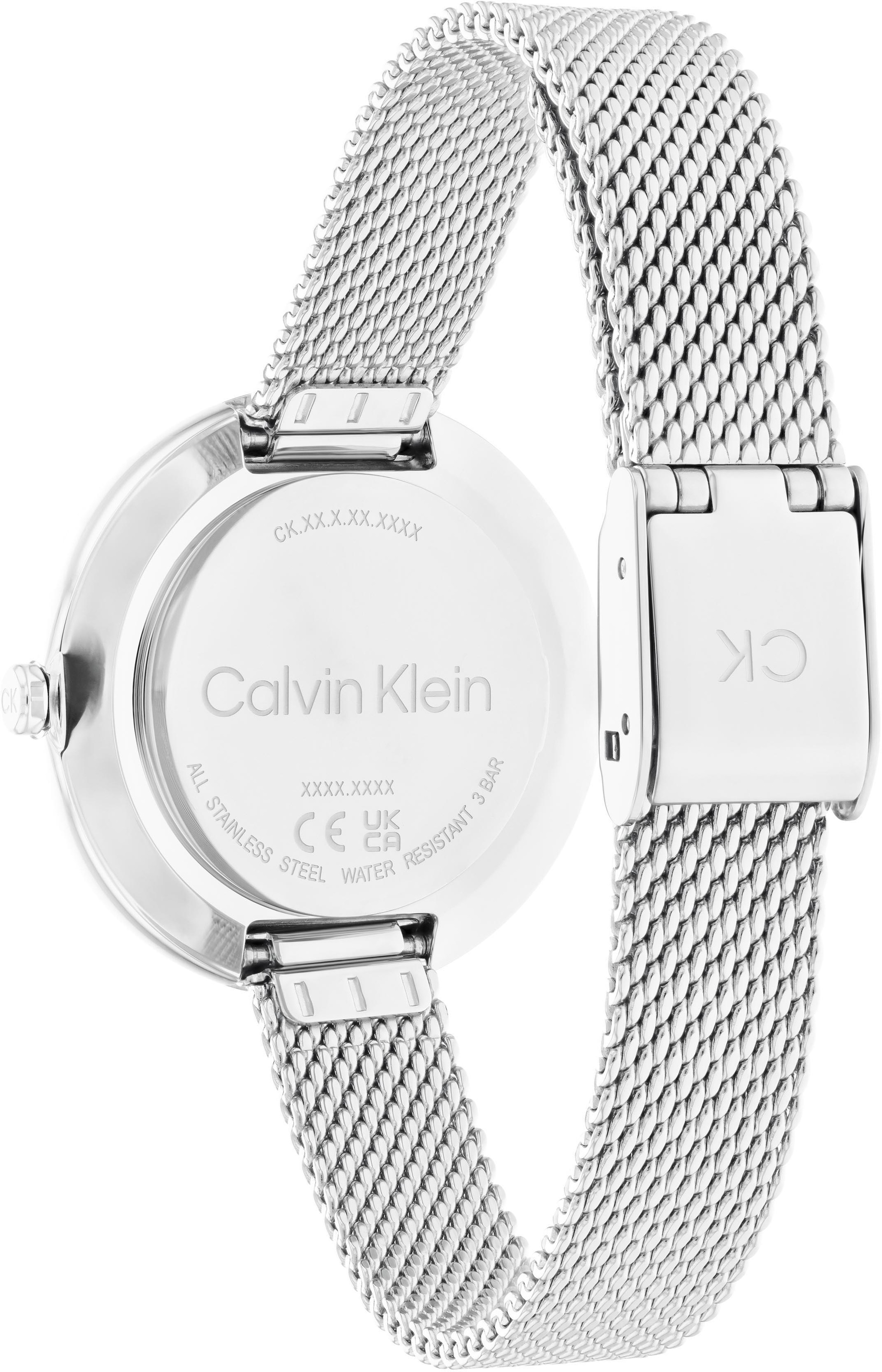 Calvin Klein Quarzuhr »ICONIC MESH«, Armbanduhr, Damenuhr, Mineralglas, Edelstahlarmband