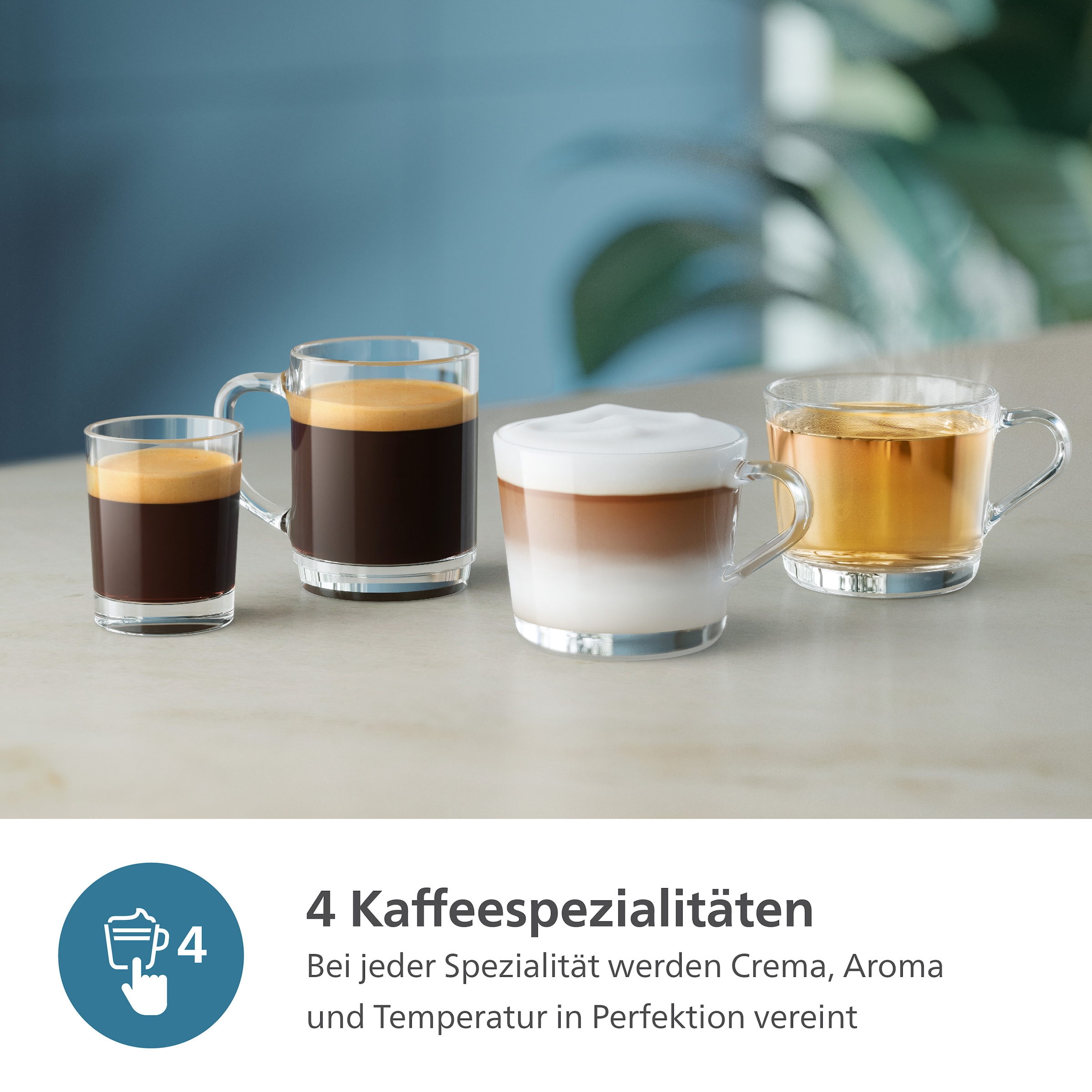 Chrom 4 Kaffeespezialitäten, Kaffeevollautomat Philips Weiß LatteGo-Milchsystem, »EP2333/40 2300 Series«, und BAUR | mit