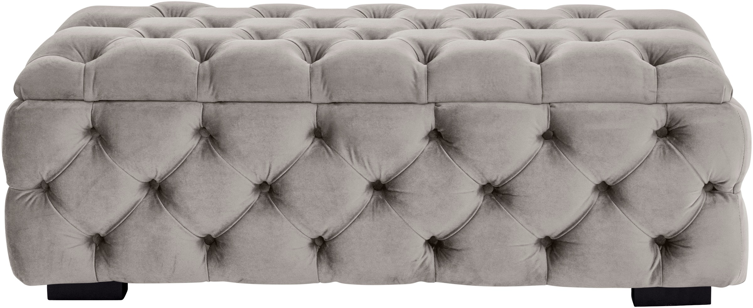 Guido Maria Kretschmer Home&Living Polsterhocker »KALINA, hochwertige Knopfheftung, B/T/H: 120/55/45 cm«, mit Staufach und innenliegenden Laschen zur besseren Aufbewahrung