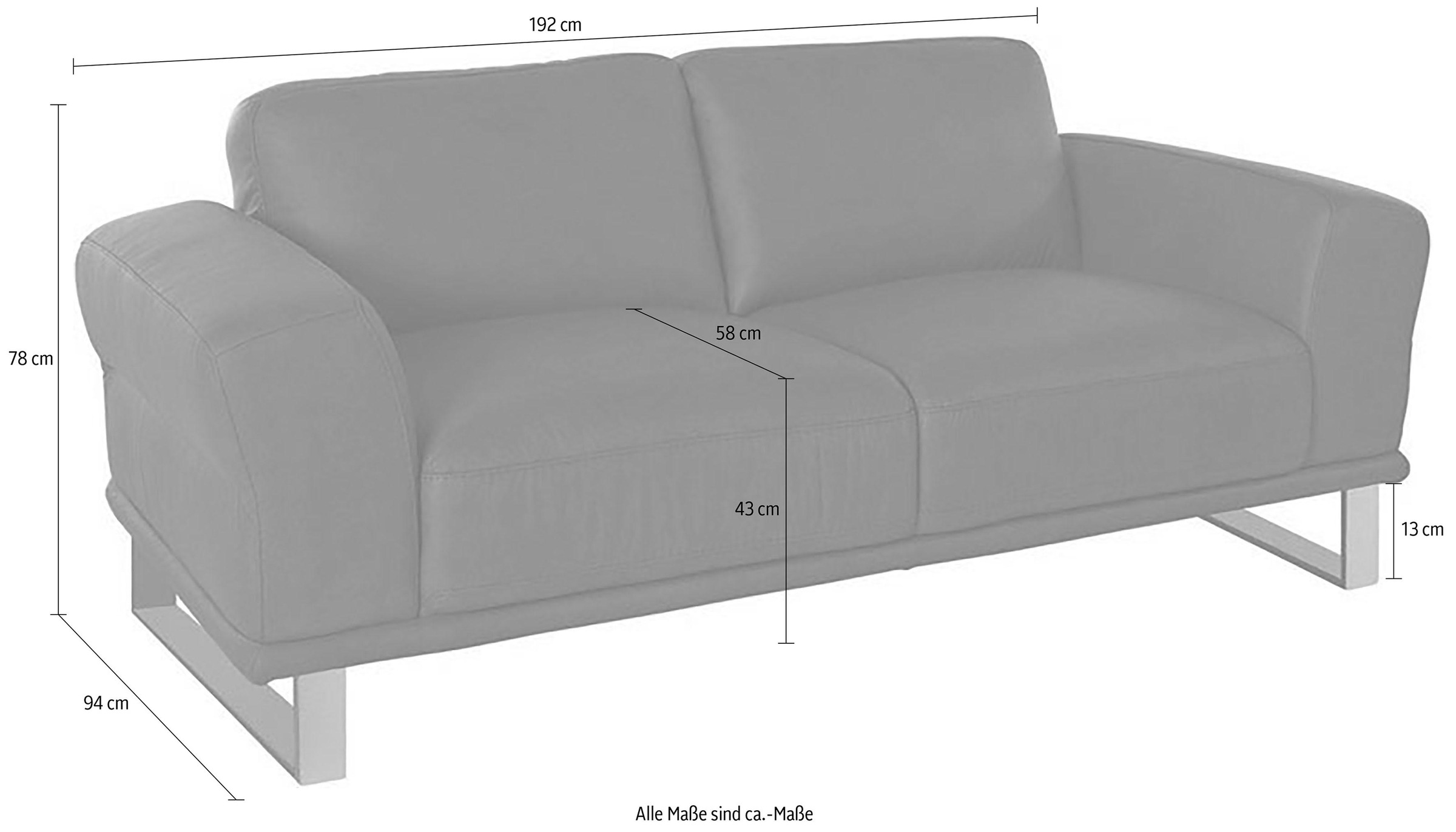 W.SCHILLIG 2-Sitzer »montanaa«, mit Metallkufen in Silber matt, Breite 192 cm