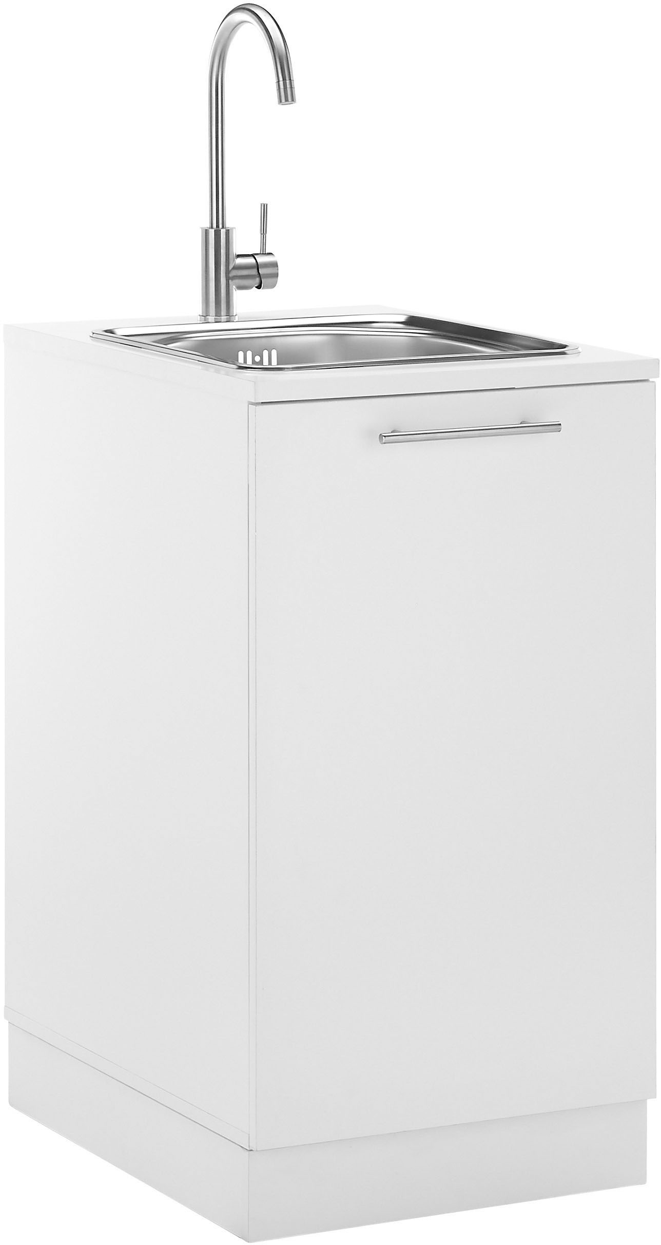 Laundreezy Spülenschrank »Laundreezy, Spülenschrank BxHxT 50x92x68 cm« 1 Stk. tlg. Breite 50cm, Tür L/R montierbar, Softclose, höhenverstellbare Füße