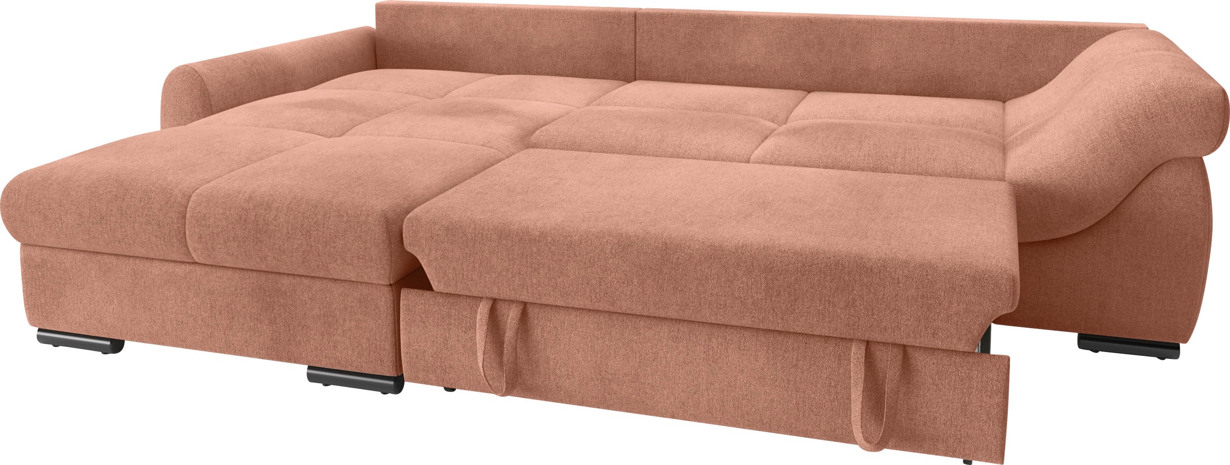 Mr. Couch Ecksofa »Livorno DuraFlex L-Form«, inkl. Hochschläfer-Bettauszug, XL-Bettkasten weiß beschichtet