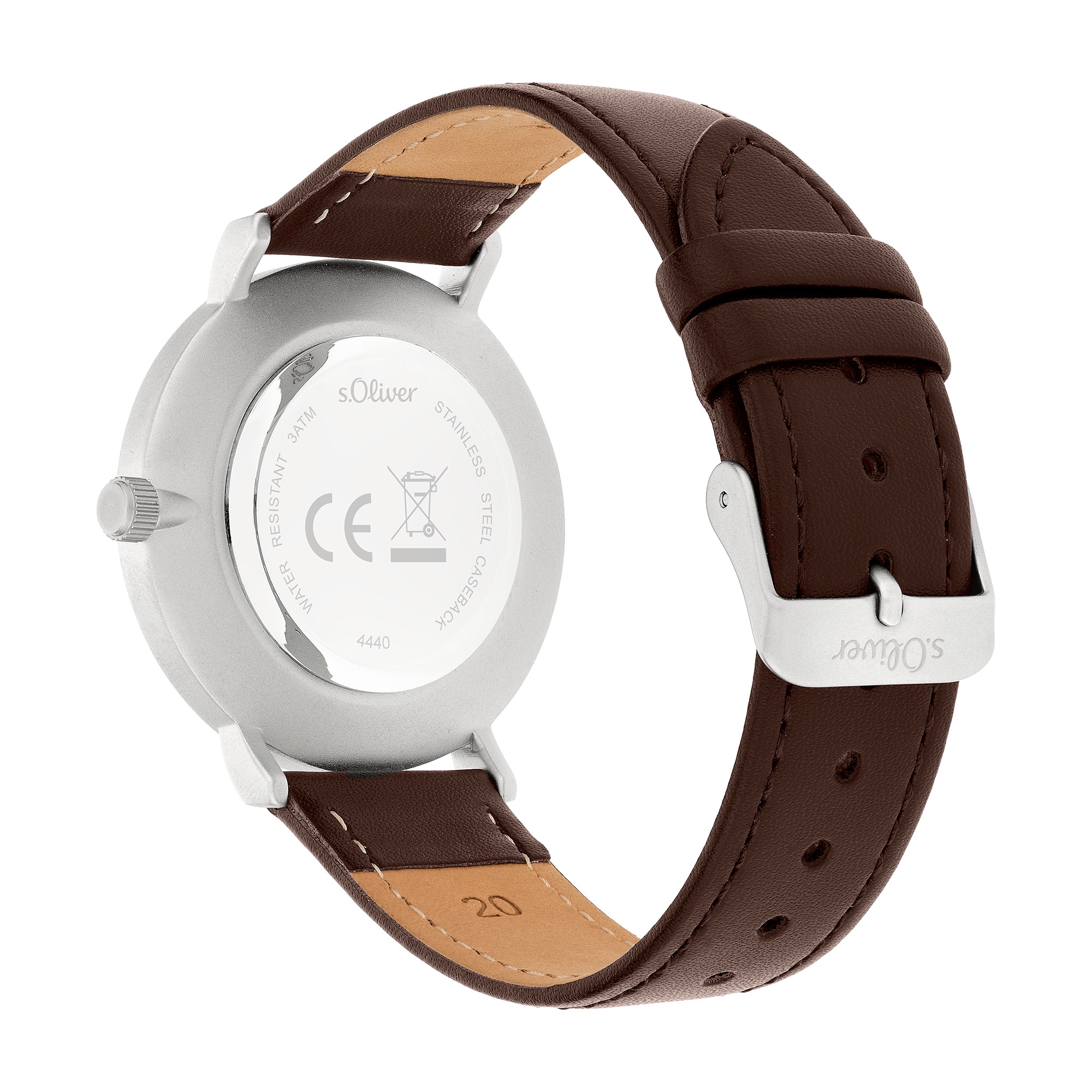 s.Oliver Quarzuhr »Basic Leather« Armbanduhr, Herrenuhr, analog