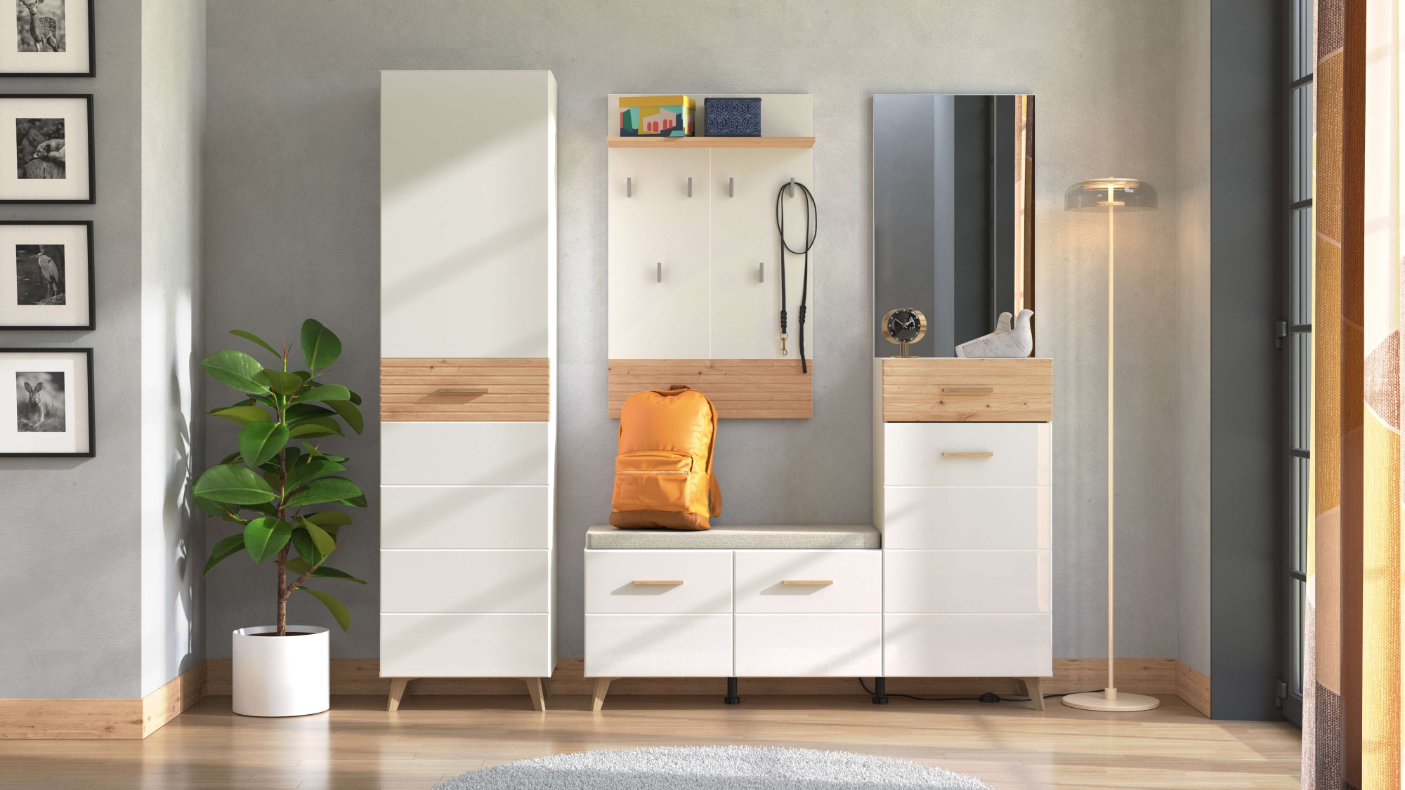 Home affaire Garderoben-Set "Sein Kompaktgarderobe, Flurgarderobe, Dielensc günstig online kaufen