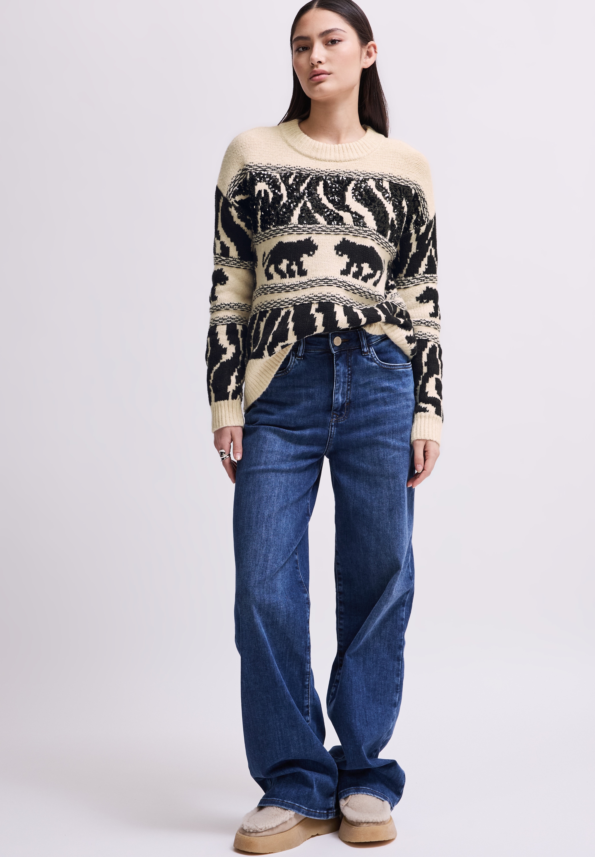 STREET ONE STUDIO Strickpullover, mit Muster