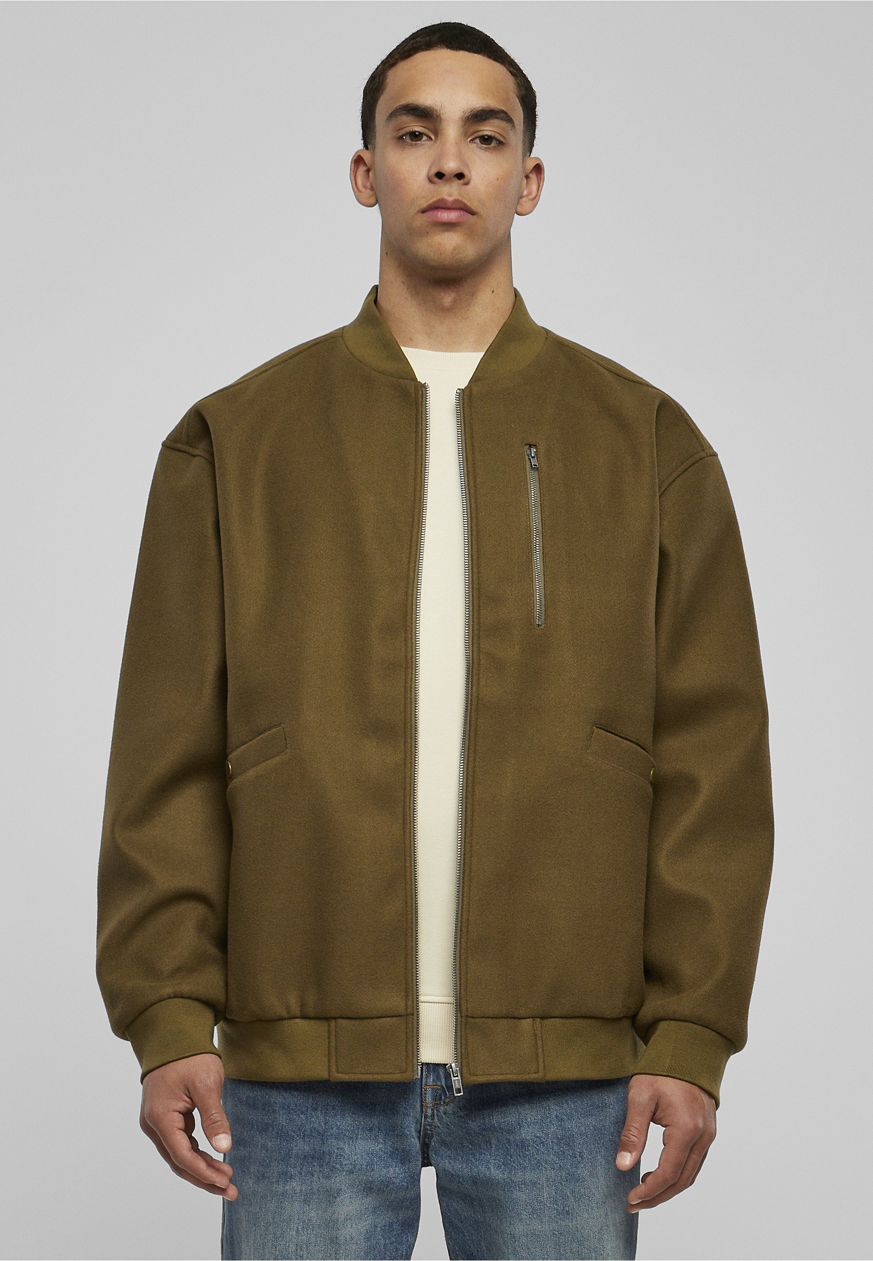 URBAN CLASSICS Bomberjacke »Urban Classics Herren Bomber Blouson« 1 Stk. tlg. ohne Kapuze