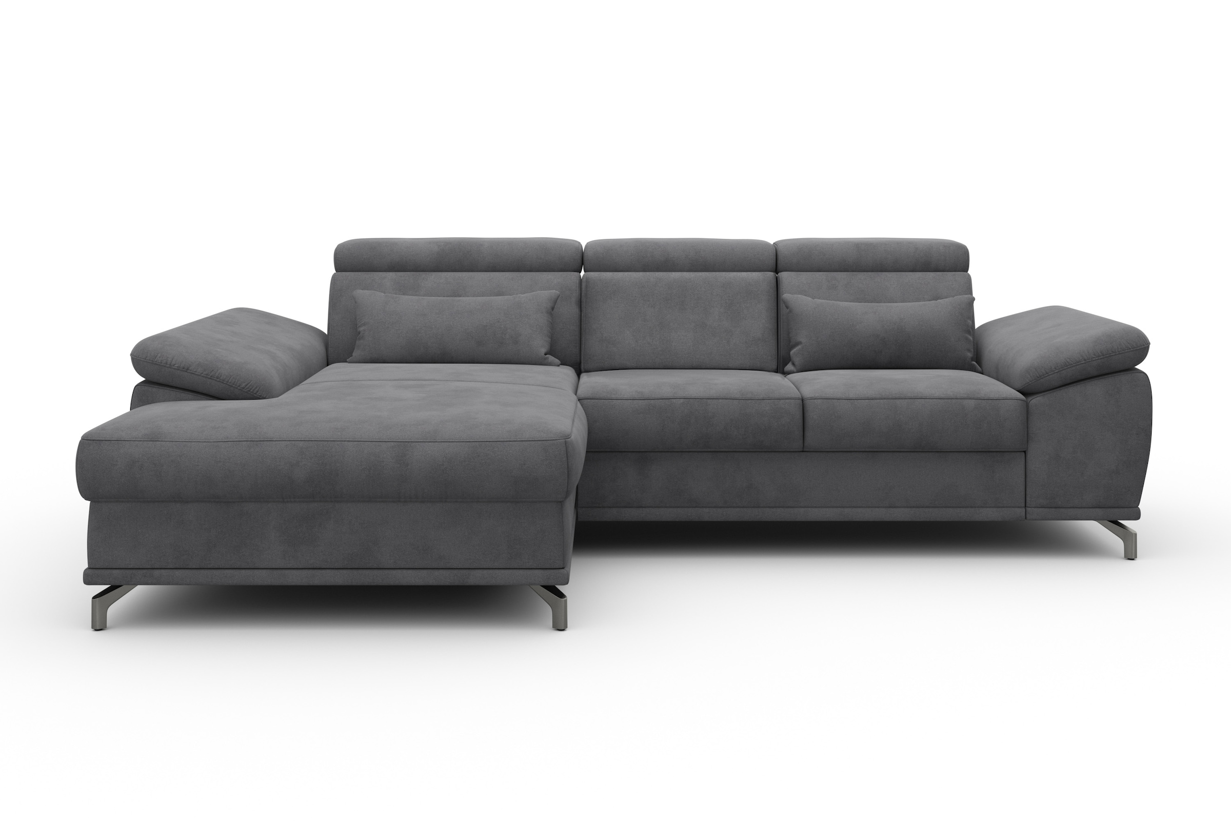 sit&more Ecksofa »Cabrio L-Form, mit Sitztiefenverstellung, Arm- und Kopfteilverstellung«, 2 Nierenkissen, Federkern, optional Bettfunktion und Stauraum