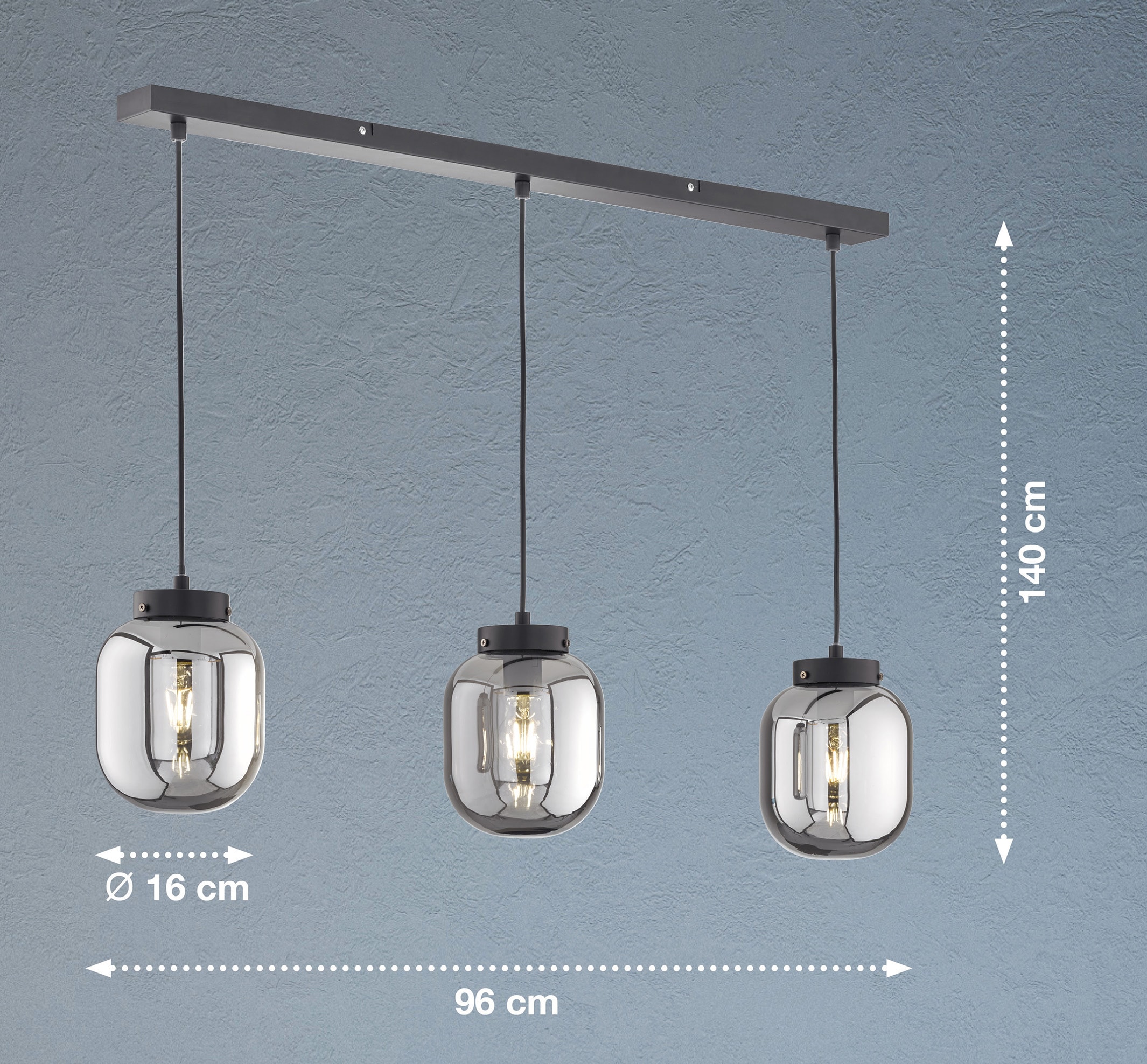 FISCHER & HONSEL Pendelleuchte »Regi«, 3 flammig, Leuchtmittel E27 | ohne Leuchtmittel