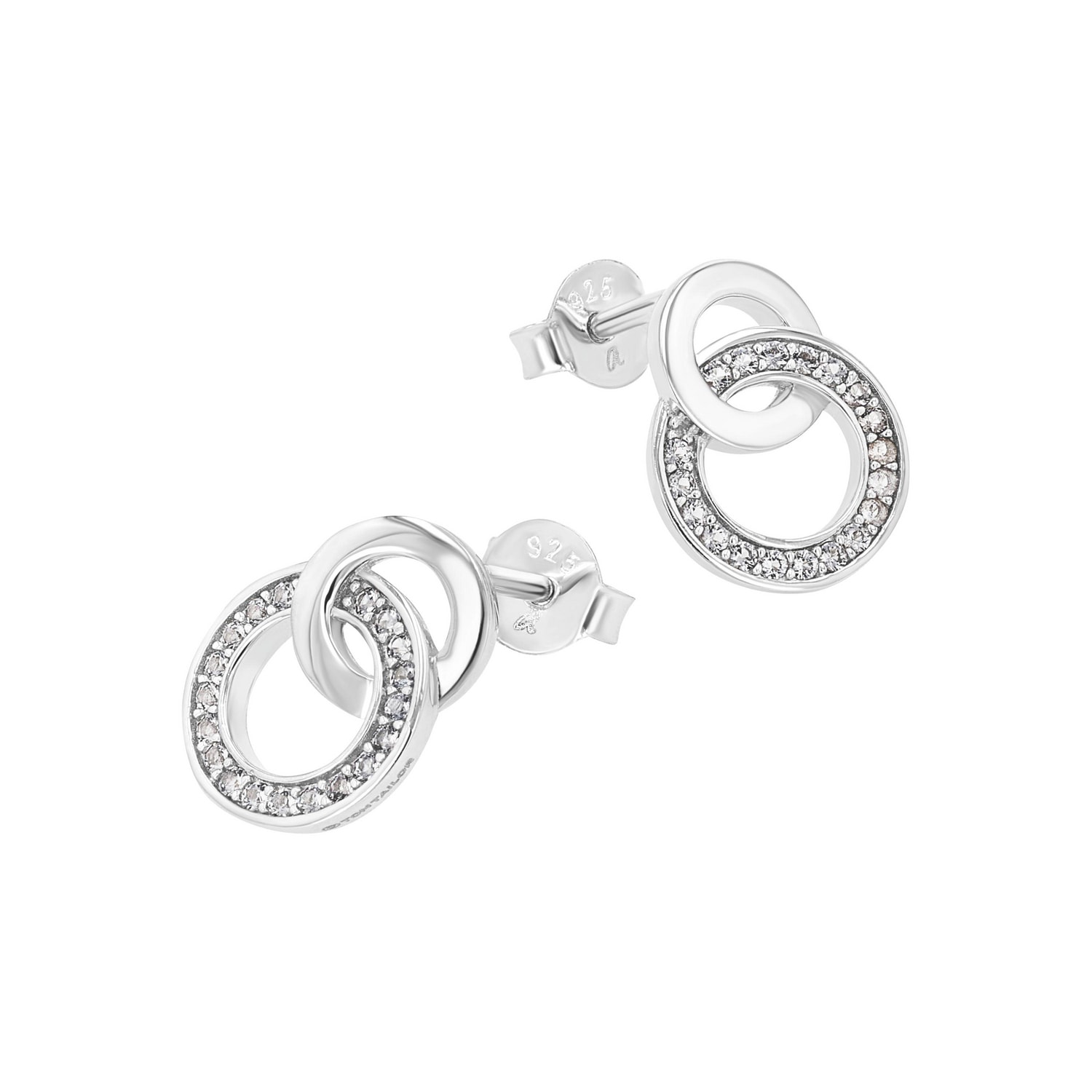 TOM TAILOR Paar Ohrstecker »Schmuck Geschenk Silber 925 Infinity Kreise« mit Zirkonia (synth.)