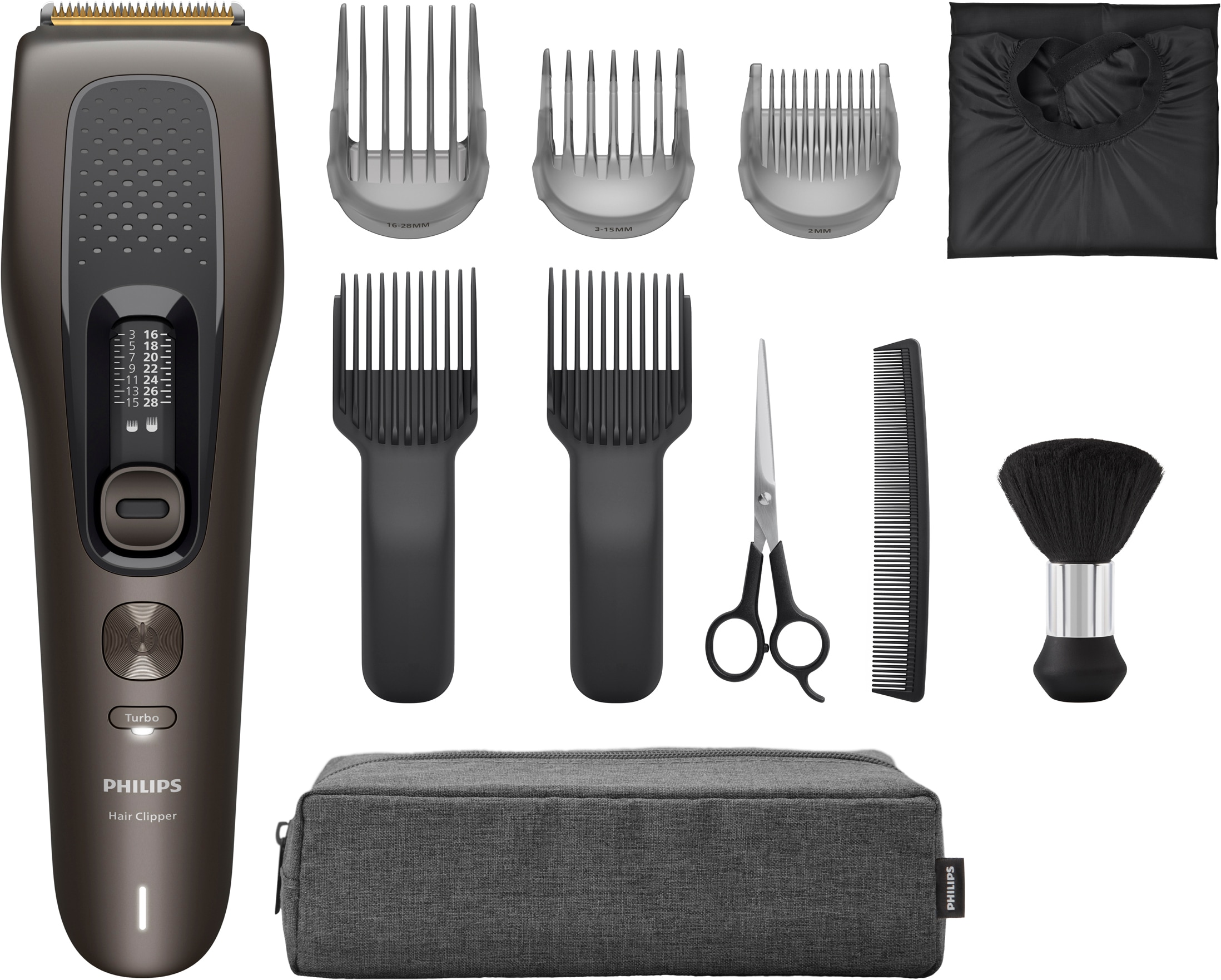 Philips Haarschneider »Serie 9000 HC9722/15« 3 Aufsätze 28 Längeneinstellungen, Precision Fade Tools und Turbo Modus