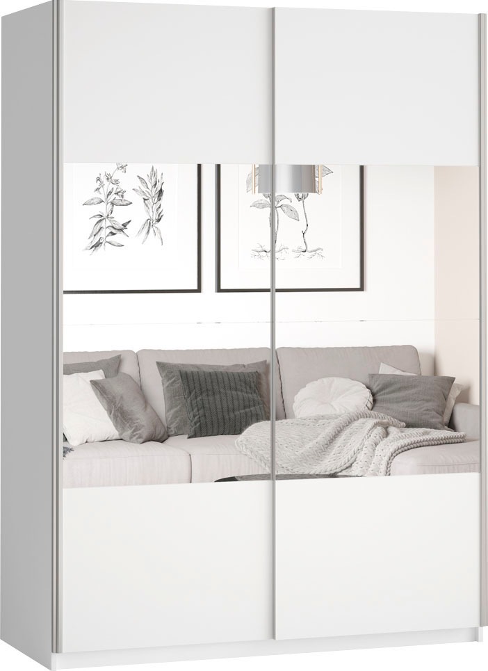Helvetia Schwebetürenschrank Beta, mit Spiegelelement, inkl. 1 Kleiderstang günstig online kaufen
