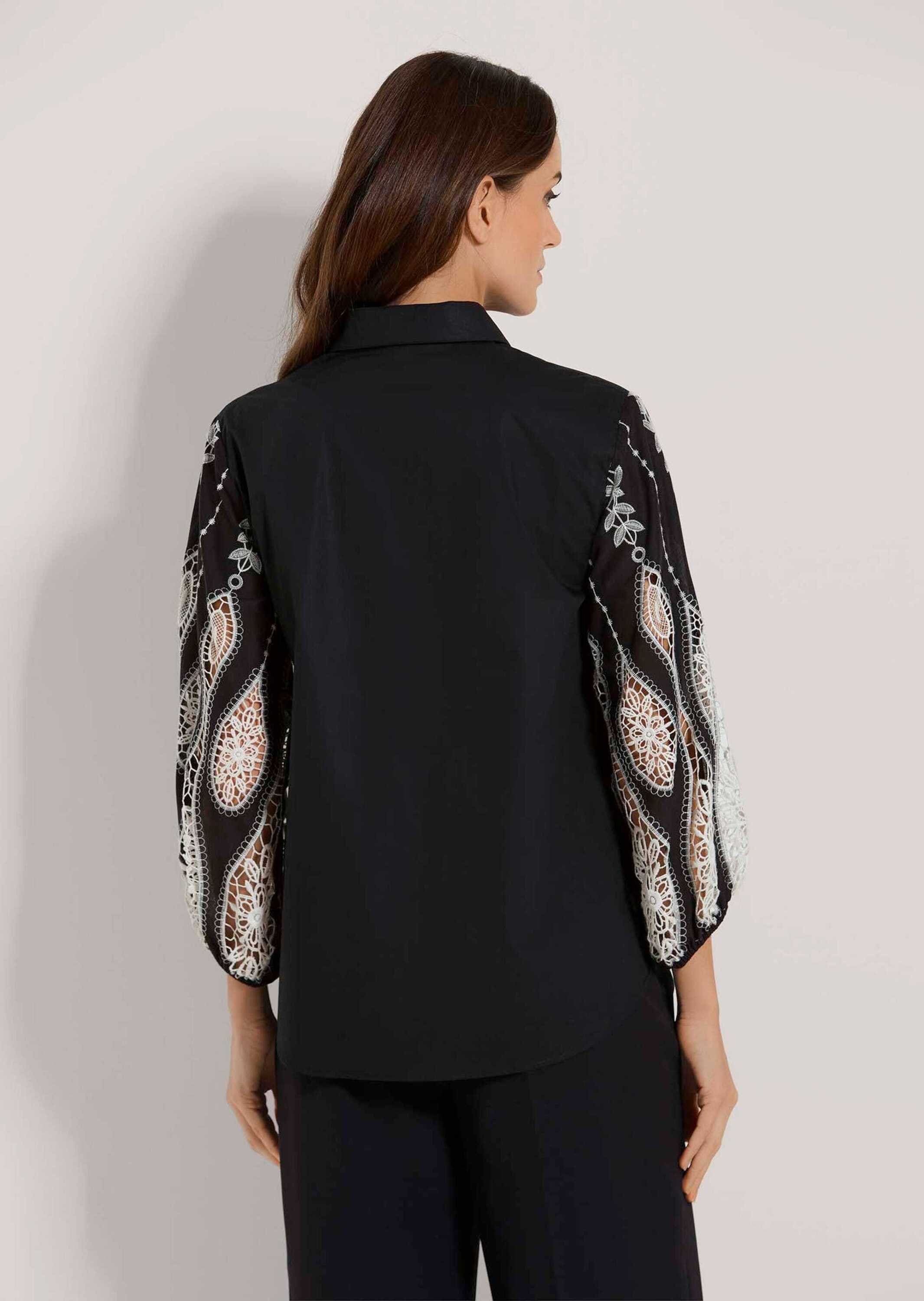 MADELEINE Hemdbluse »Bluse Lange Hemdbluse mit Lochstickerei«