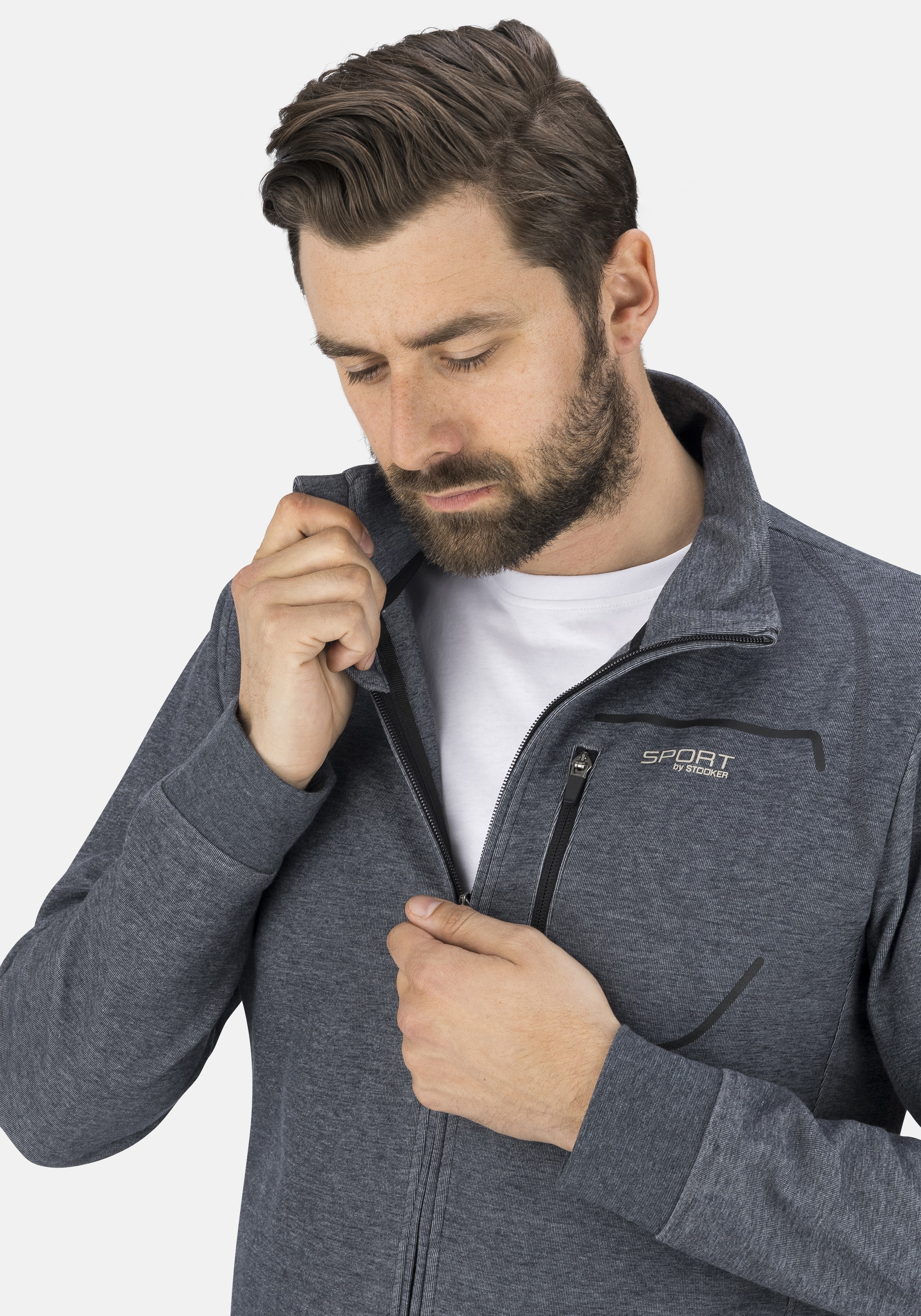 Stooker Men Sweatjacke "SIDNEY Sweatjacke Sportjacke" Sportjacke Stehkragen günstig online kaufen