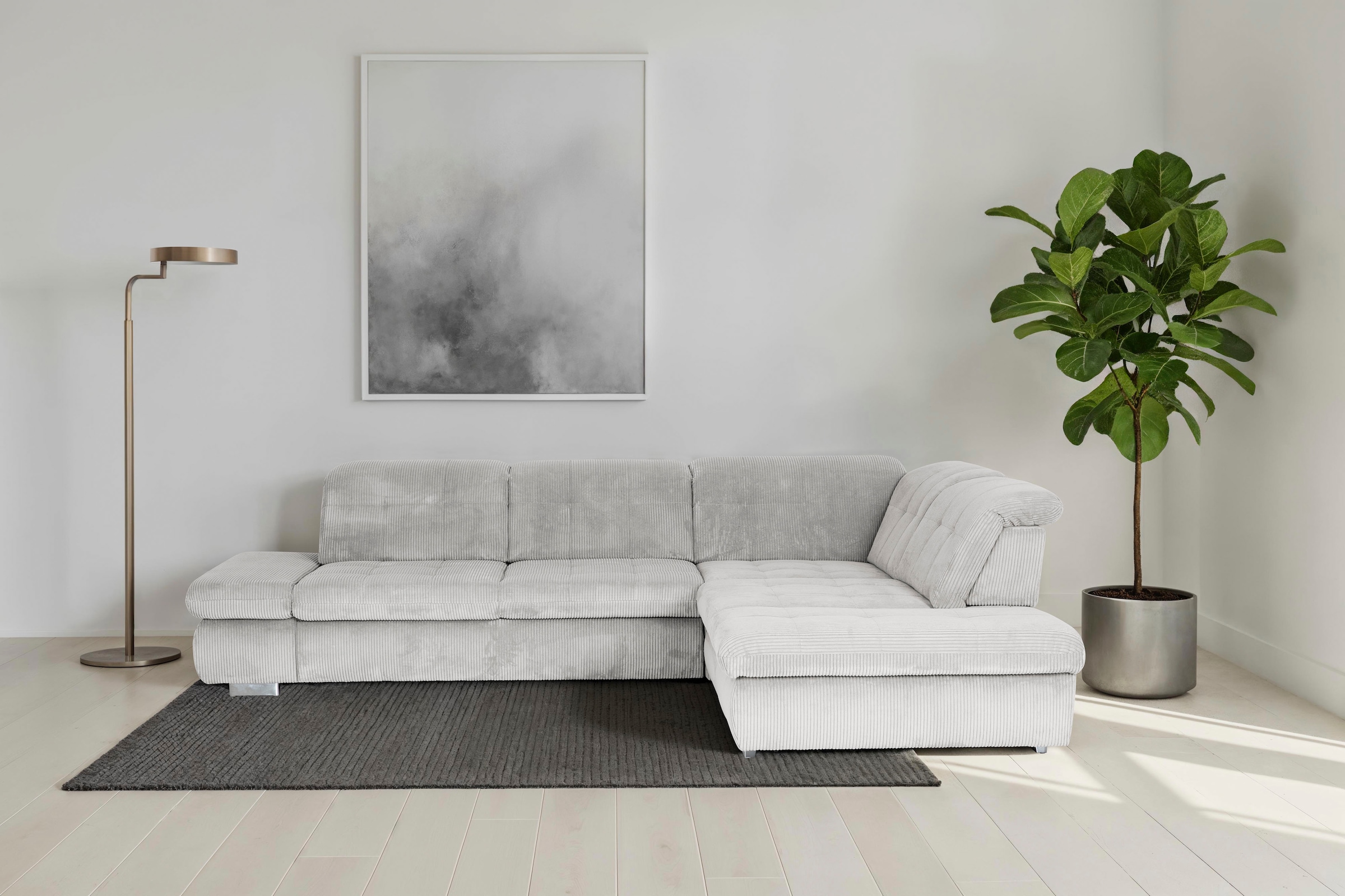 Die PlanBar Ecksofa "MP-IN17004 L-Form, Breite 323 cm, mit Federkern-Polsterung" inkl. Sitztiefenverstellung, wahlweise weitere Funktionen