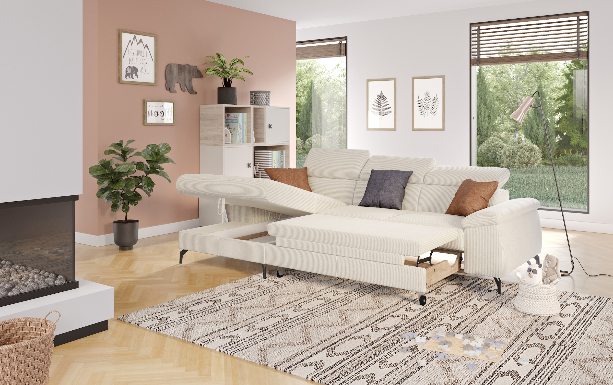COTTA Ecksofa »Kitty L-Form«, mit Kopfteilverstellung, wahlweise mit Bettfunktion & Bettkasten