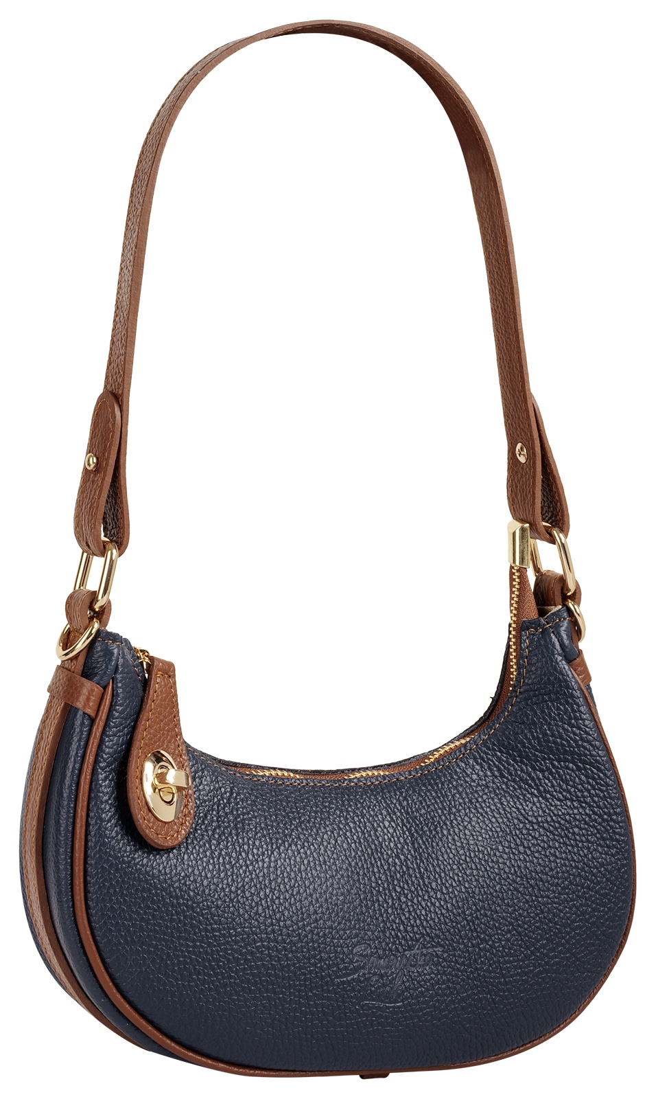 Samantha Look Henkeltasche echt Leder, Made in Italy
