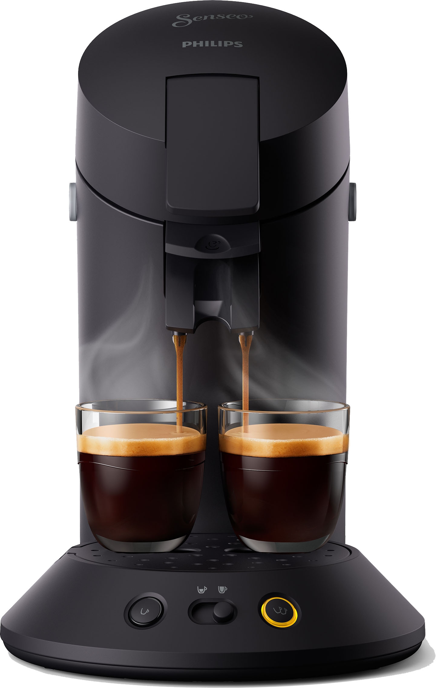 Philips Senseo Kaffeepadmaschine »Original Plus CSA 210/60«, aus 28% recyceltem  Plastik und mit 2 Kaffeespezialitäten, mattschwarz | BAUR