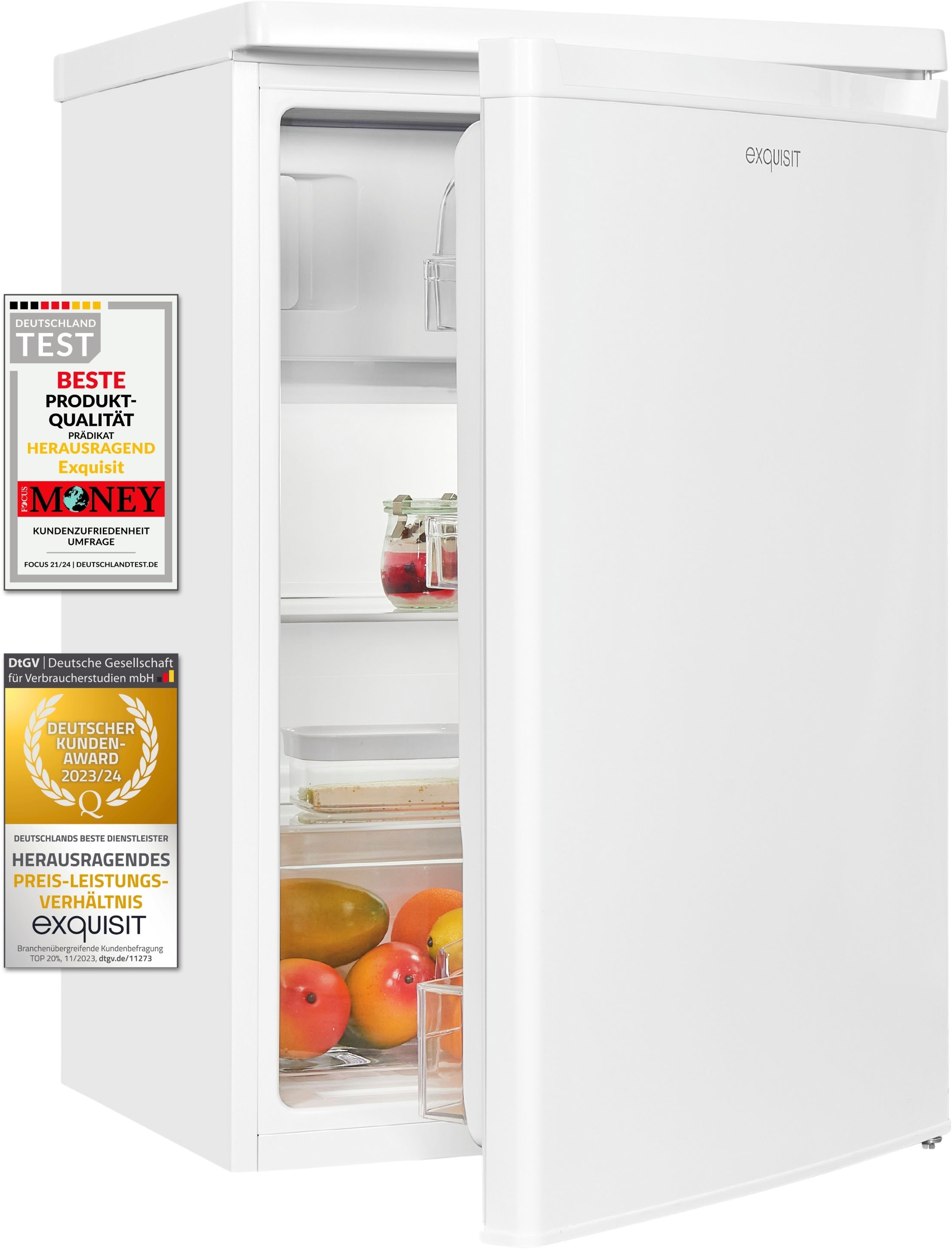 exquisit Kühlschrank "KS16-4-E-040E weiss" 85,5 cm hoch 55 cm breit 109 L V günstig online kaufen