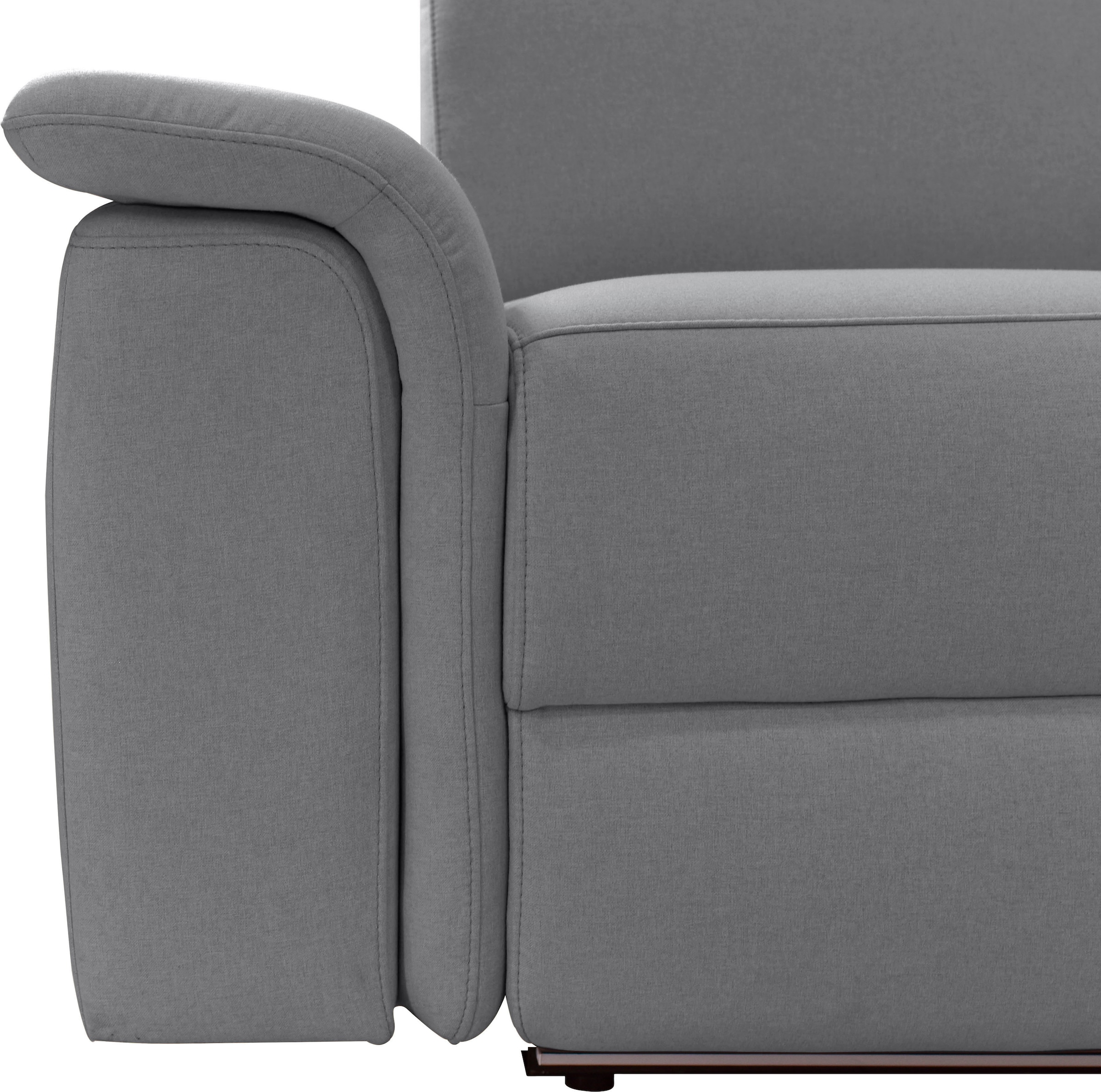 Places of Style Ecksofa »Pareli, L-Form, 259cm,m. Recamiere, Echtleder, Kunstleder, Webstoff«, man. o. elektr. Relaxfunktion, USB/Kopfteilverstellg u. LED