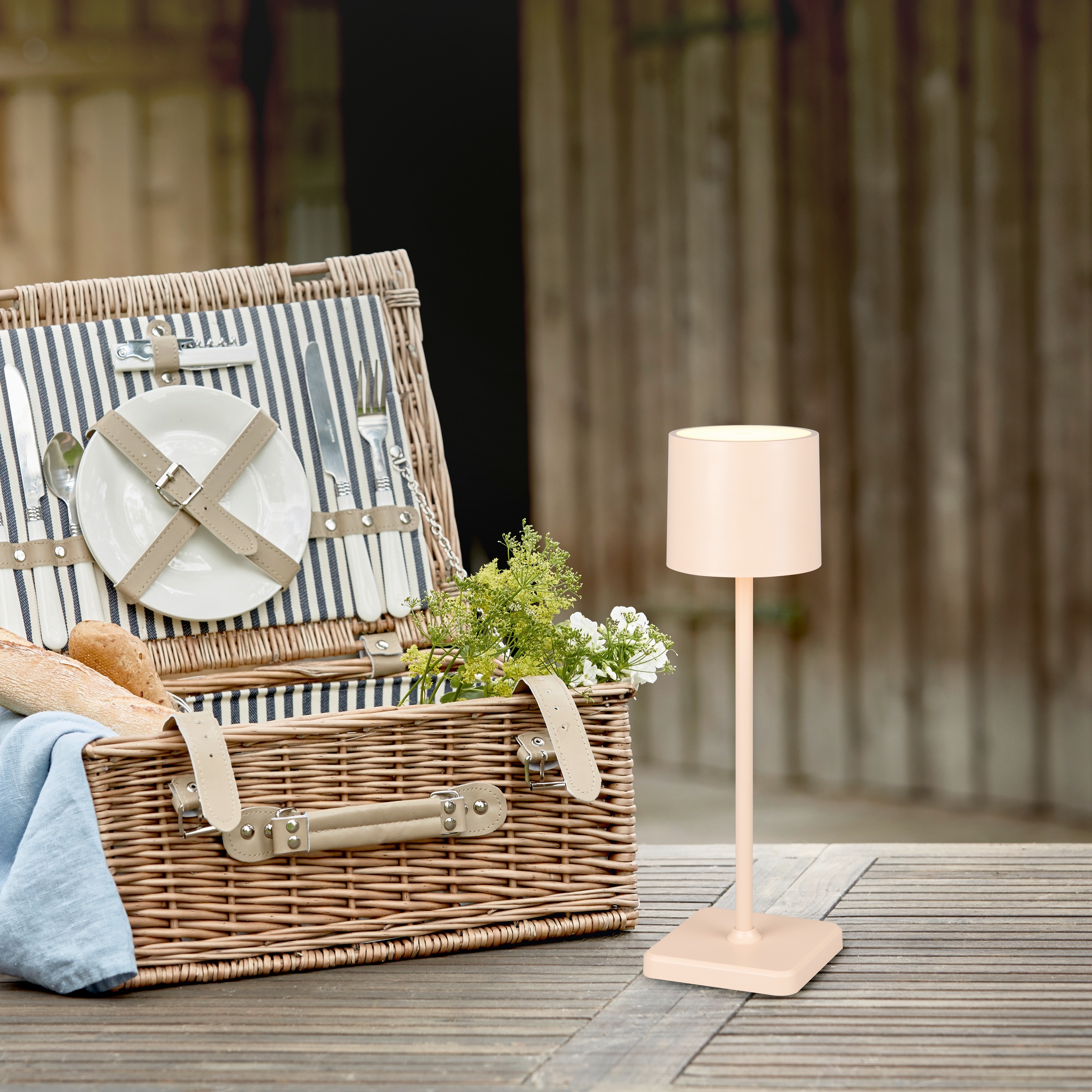 REALITY Leuchten »Fernandez« LED-Board 1 Stk. Farbwechsler | warmweiß - kaltweiß Garten Akku Tischlampe USB Ladestation dimmbar Lichtfarbe einstellbar