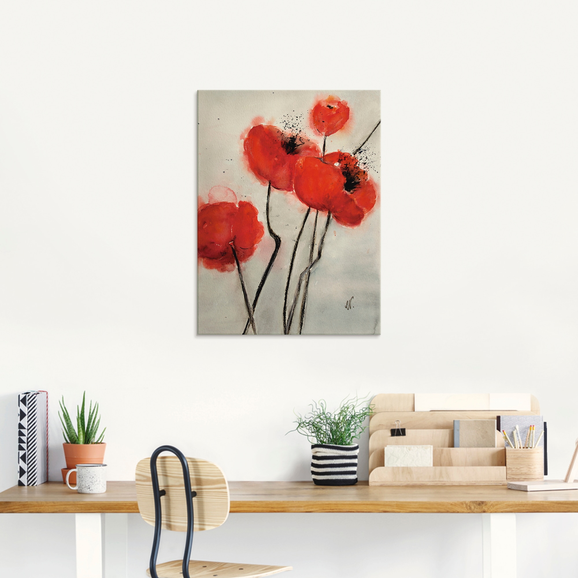 Artland Glasbild »Roter Mohn«, Blumen, (1 St.), in verschiedenen Größen
