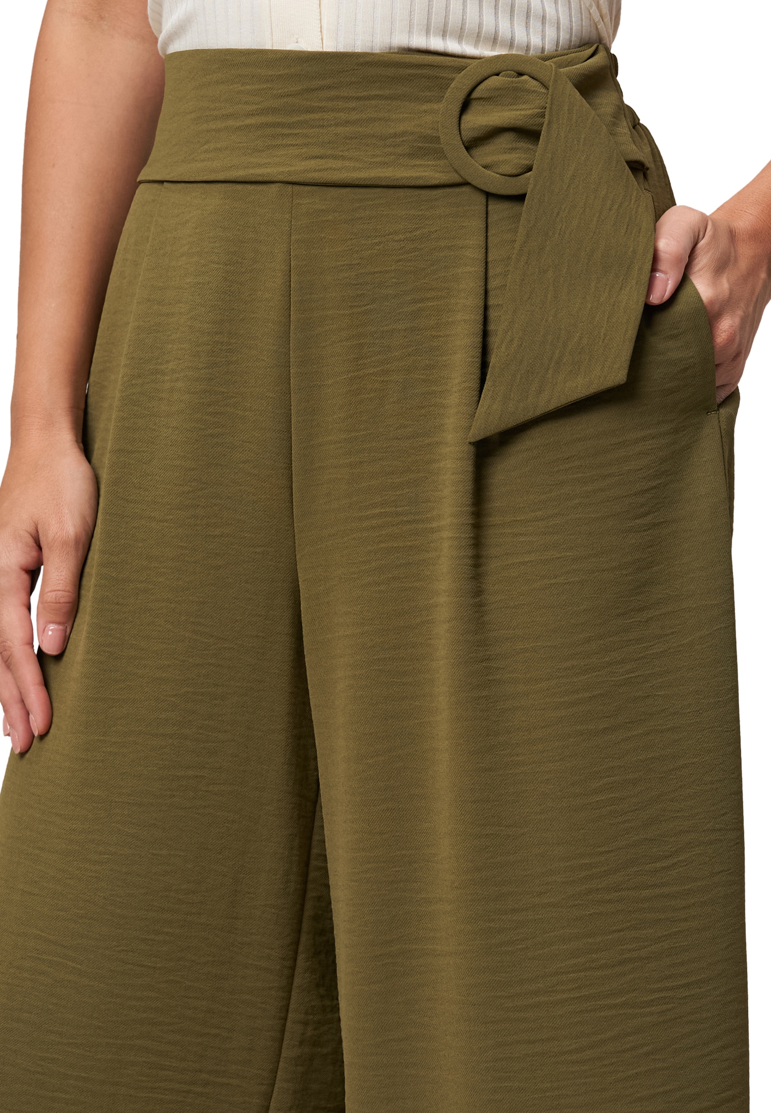 Zero Stoffhose »zero Hose mit weitem Bein und Gürtel 26 Inch«, Gürtel