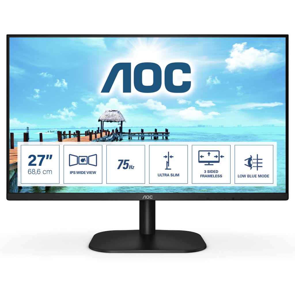 AOC LED-Monitor »27B2H/EU«, 67 cm/27 Zoll, 1920 x 1080 px, Full HD, 4 ms Reaktionszeit, 75 Hz