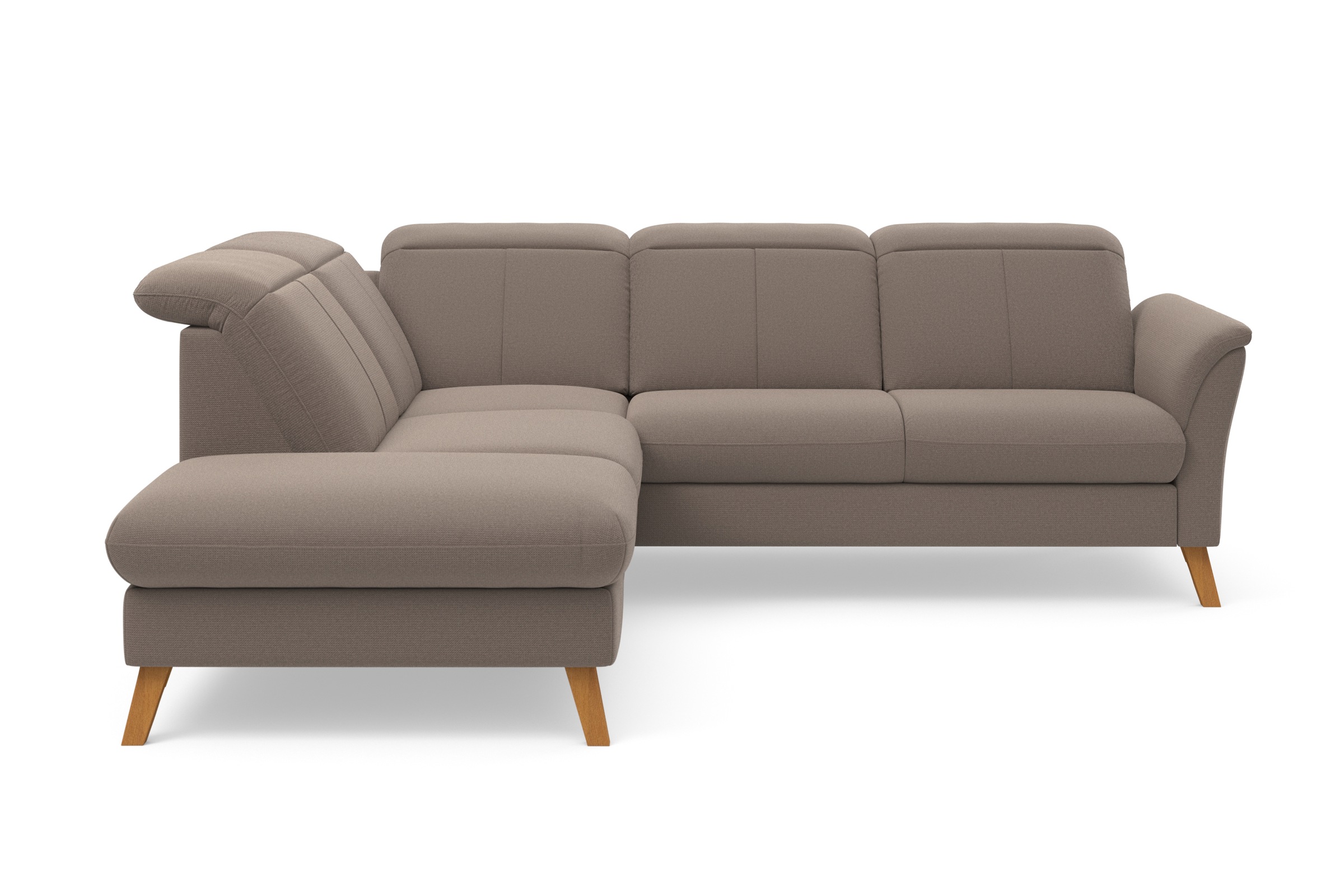 Ecksofa SIT & MORE "Romero L-Form", grau (taupe), B:250cm H:91cm T:220cm, 90% Polyester 10%Polyamid, Sofas, Ecksofa, wahlweise mit oder ohne TV-Funktion, Bettfunktion, Bettkasten 10