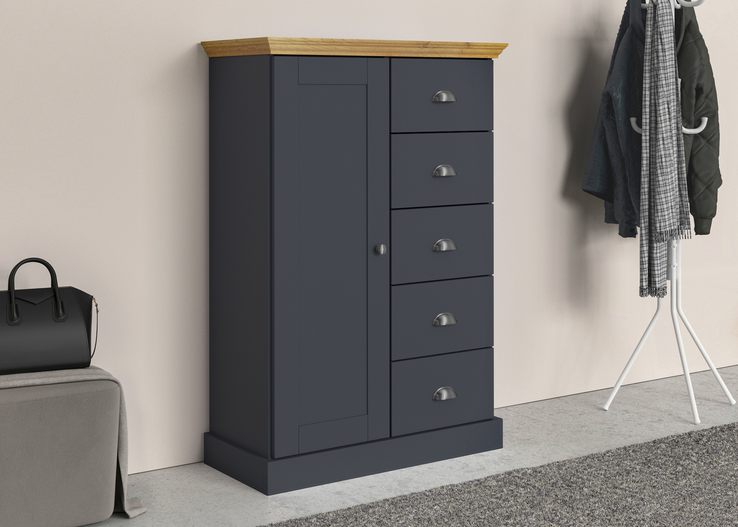 OTTO home Kommode "Motala" 5 Schubladen und 2 verstellbare Einlegeböden, Br günstig online kaufen