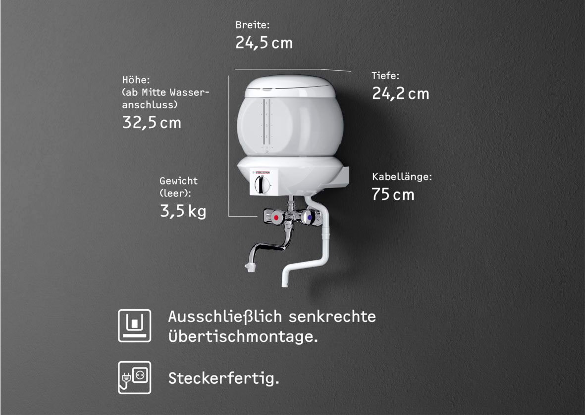 STIEBEL ELTRON Kochendwassergerät »KBA 5 KA«, Kunststoff, 5 Liter, Dreigriff-Füll- und Ablaufarmatur