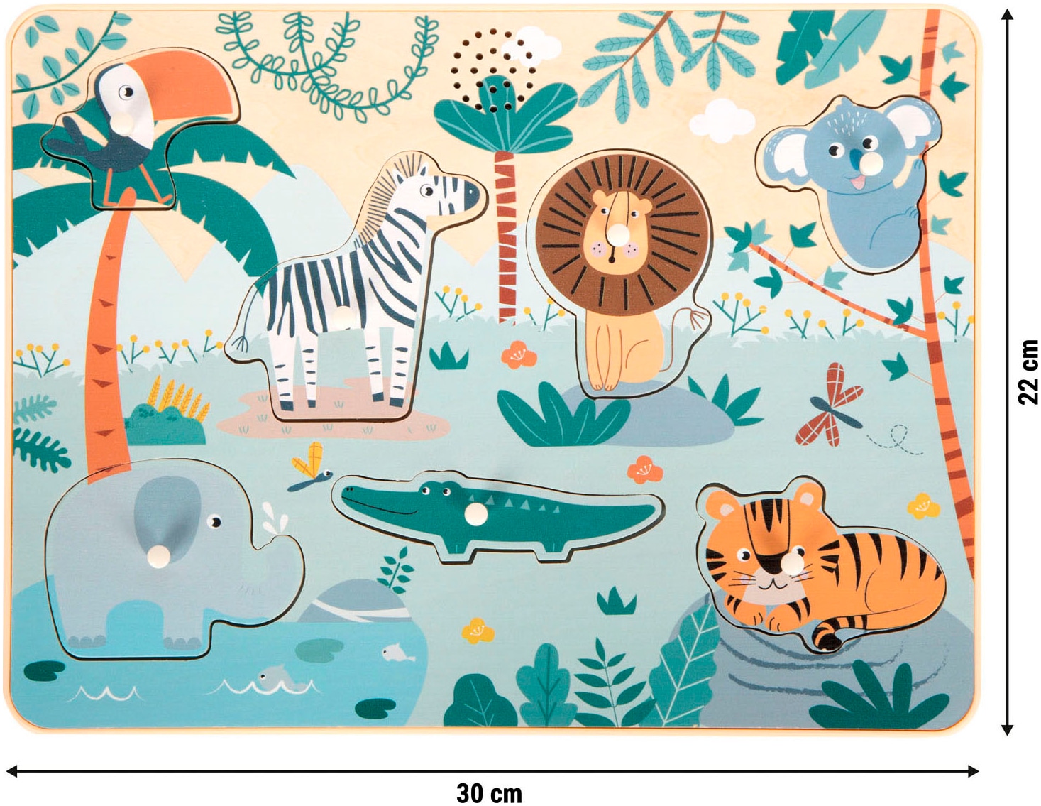 Small Foot Steckspielzeug »Steckpuzzle Safari Tierlaute« mit Geräuschfunktion