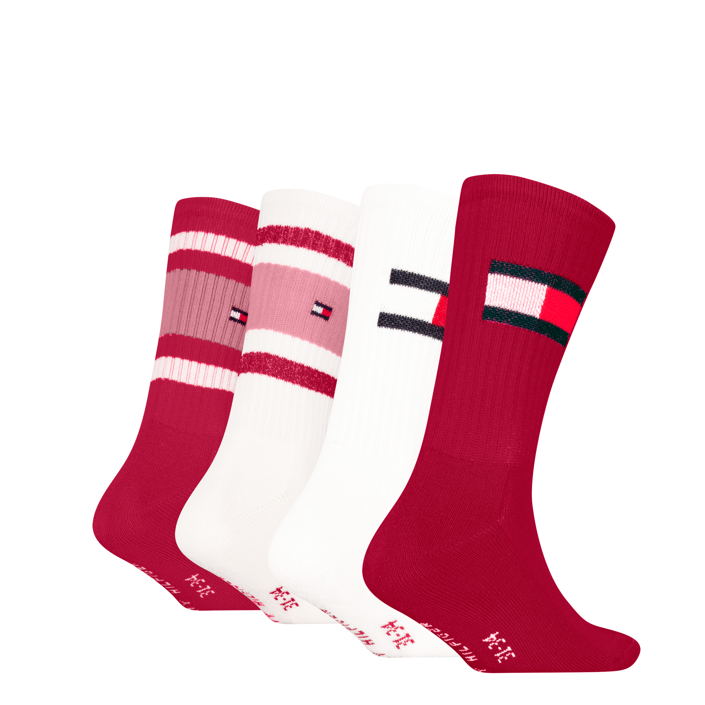 Tommy Hilfiger Socken »TH KIDS SOCK 4P FLAG & SPORT STRIPE ECOM«, (4 Paar), mit verstärkten Fersenbereichen