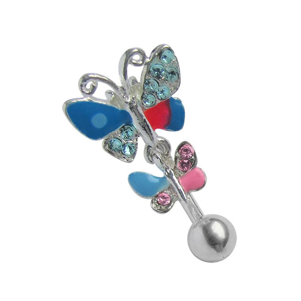 Adelia´s Bauchnabelpiercing »Piercing  Piercing Bauchnabelpiercing«, 316l Stahl Piercing Stecker doppel Schmetterling bunt