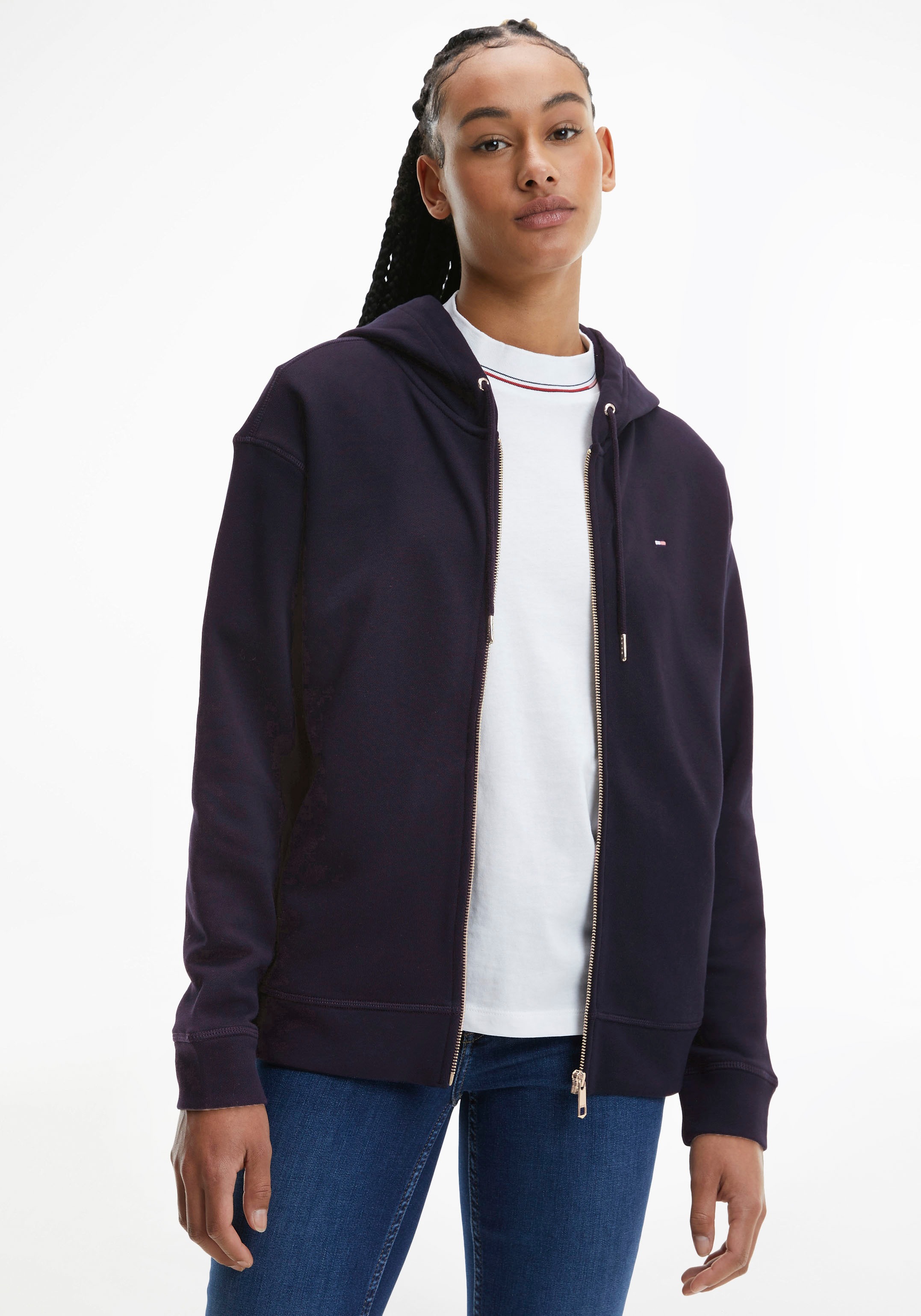 Tommy Hilfiger Kapuzensweatjacke »REGULAR ZIP-THROUGH HOODIE«, mit Tommy  Hilfiger Logo-Flag bestellen | BAUR