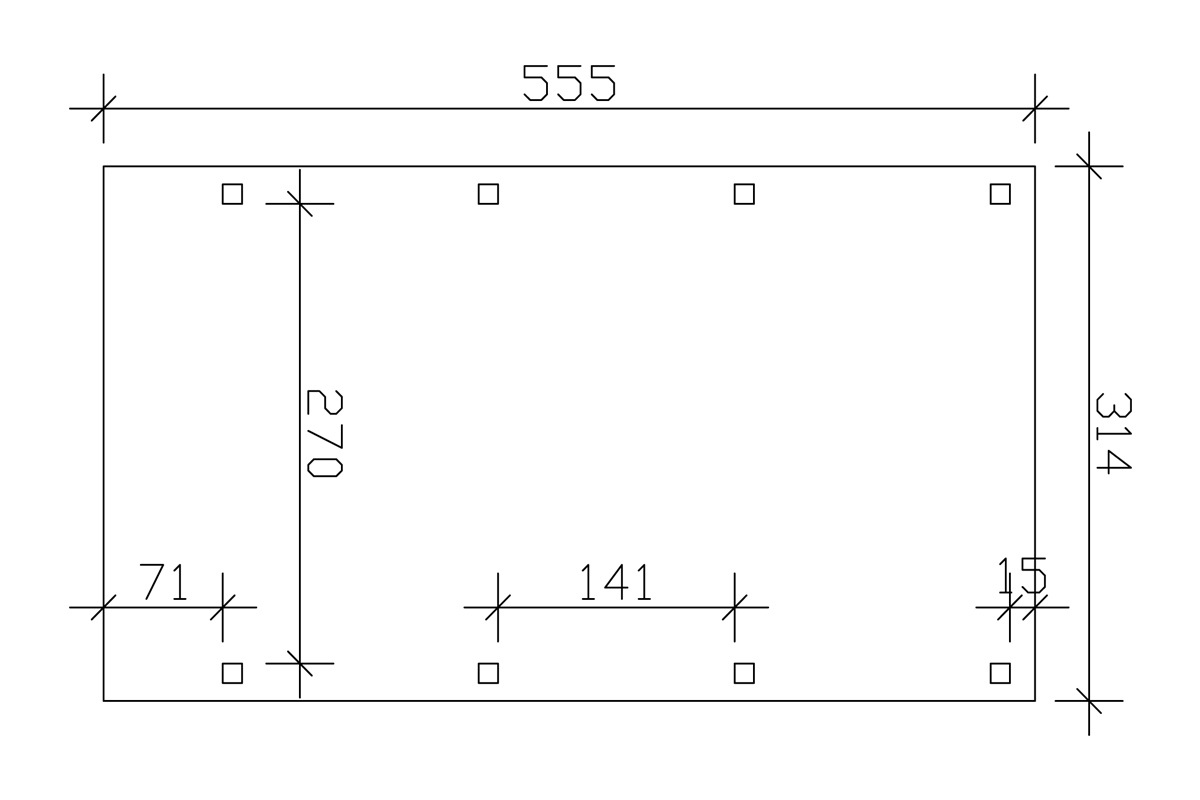Skanholz Einzelcarport »Friesland«, 270 cm, grün